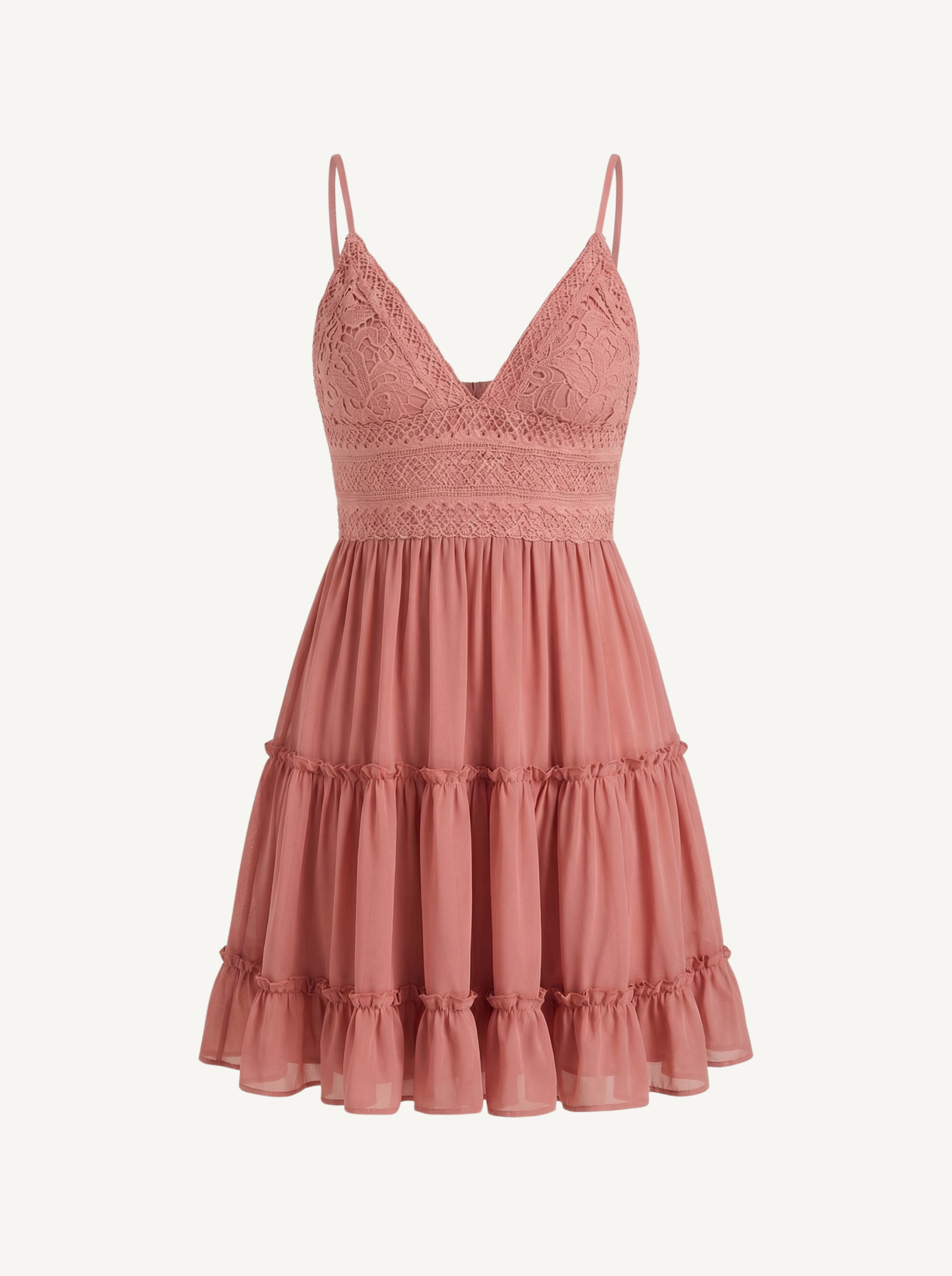 Christy Mini-Sommerkleid mit Spitze und Stufenrock