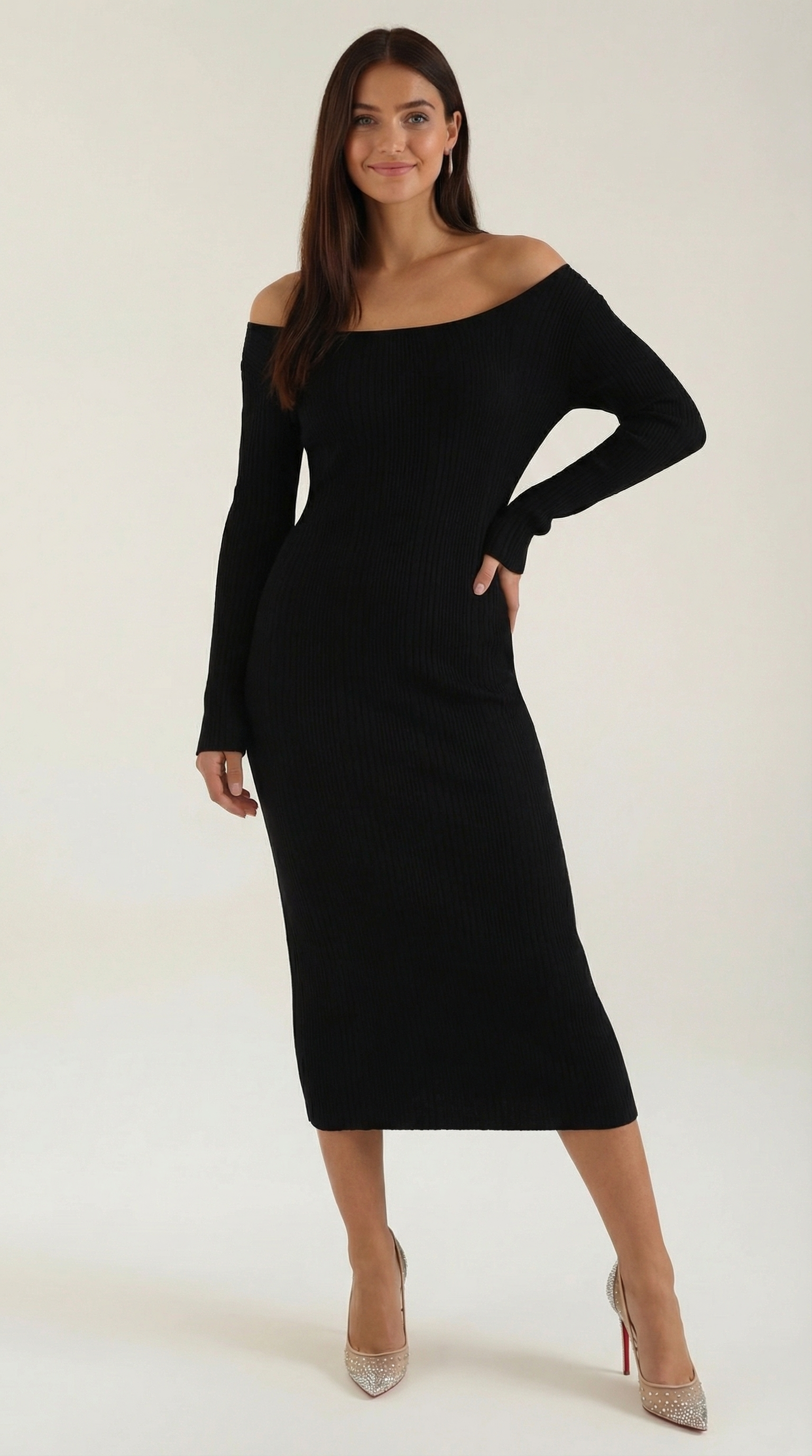 Quinlan Maxi-Off-Shoulder-Bodycon-Kleid