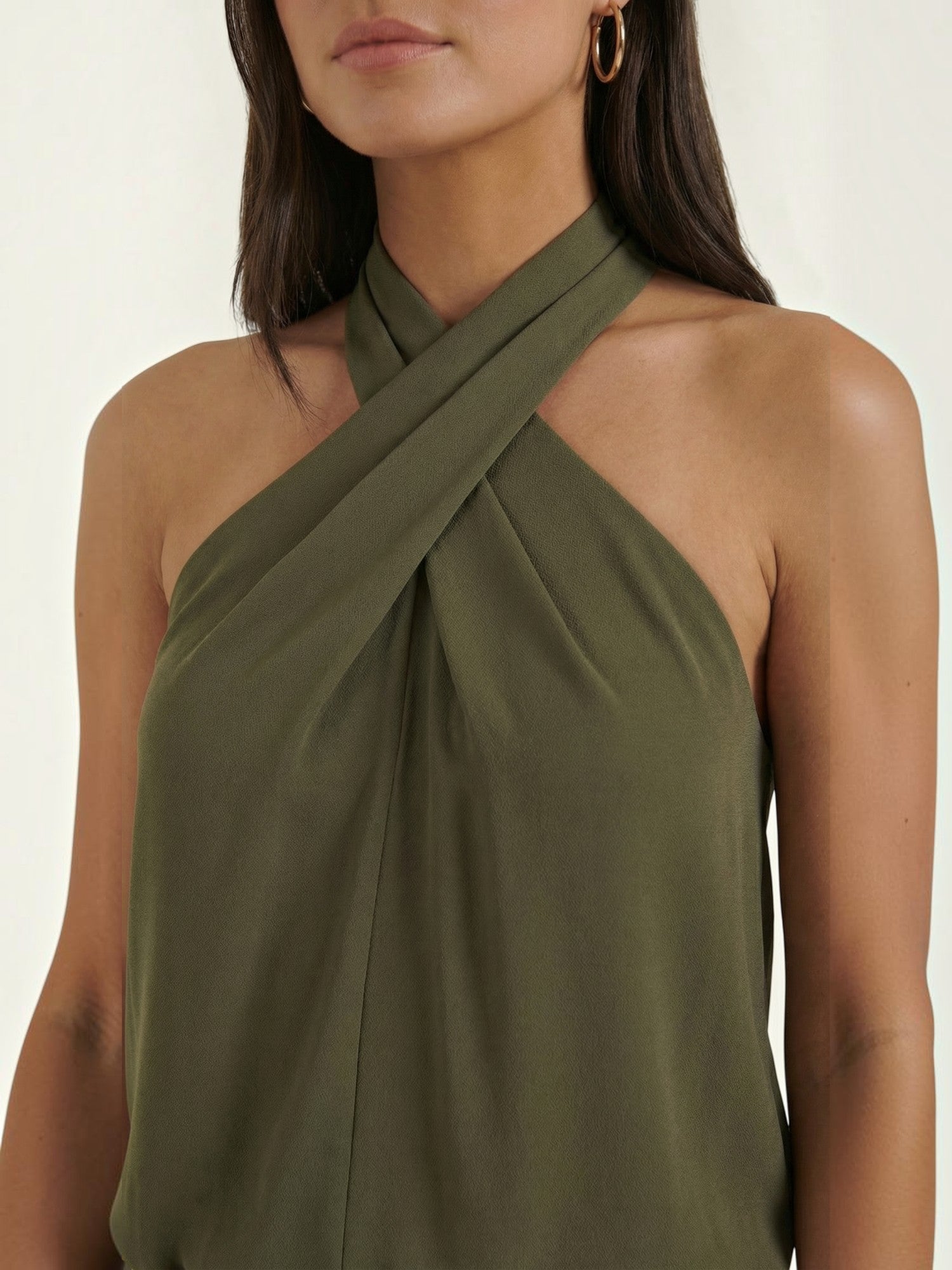 Gina Halter-Top mit Cross-Ausschnitt