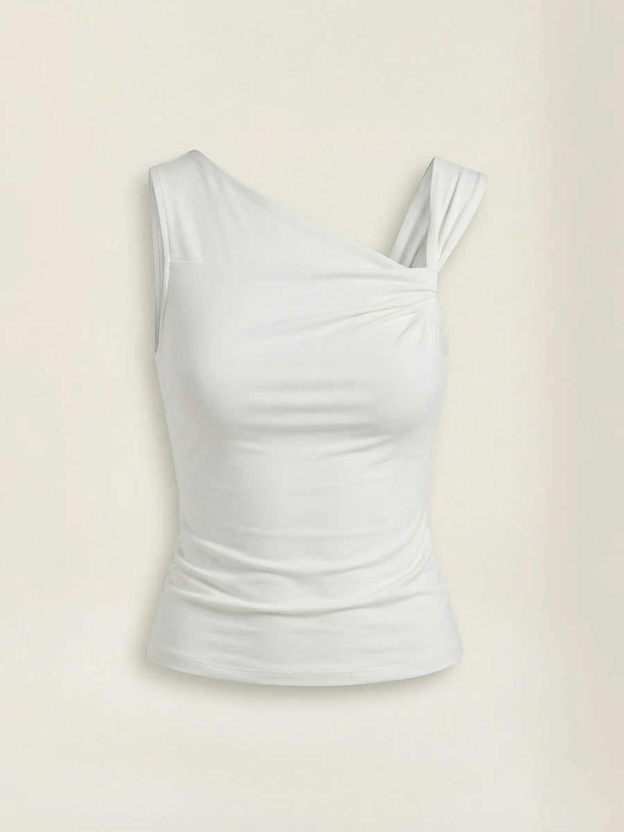 Celia Damen Top | Asymmetrischer One-Shoulder Schnitt mit Twist-Detail, 100% Polyester - 6