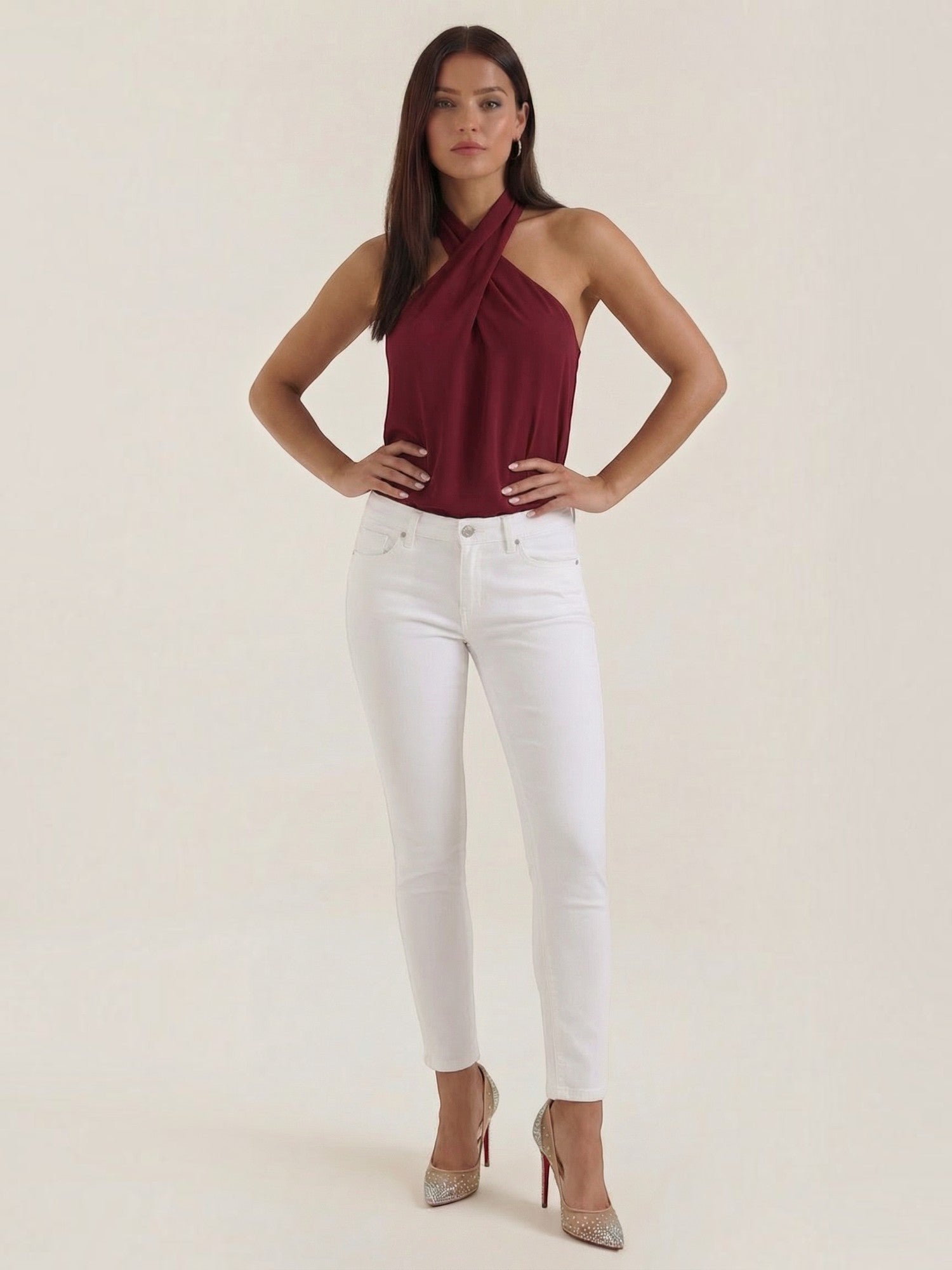 Gina Halter-Top mit Cross-Ausschnitt