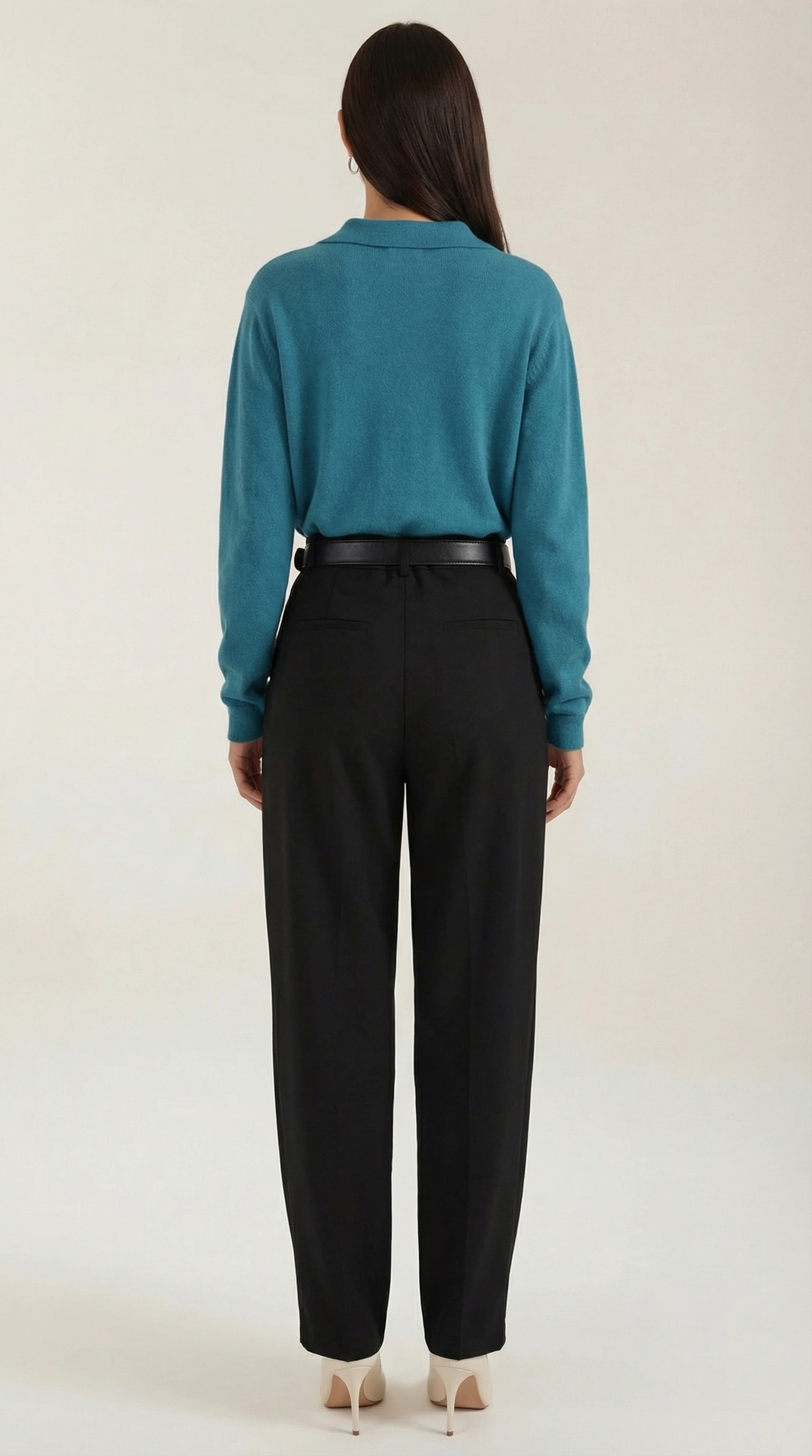 Margaret Freizeit-Polo-Pullover mit V-Ausschnitt