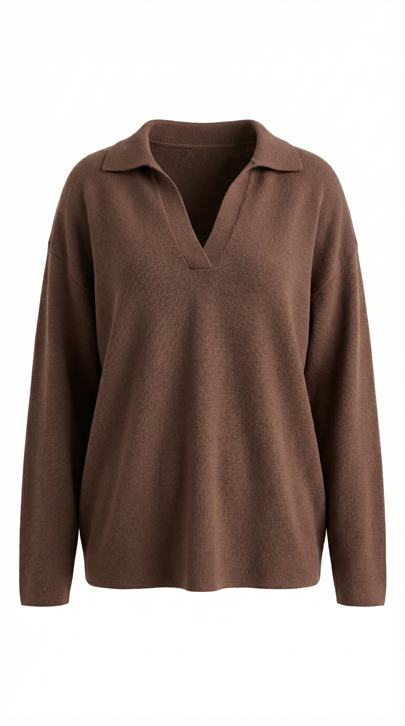 Margaret Freizeit-Polo-Pullover mit V-Ausschnitt