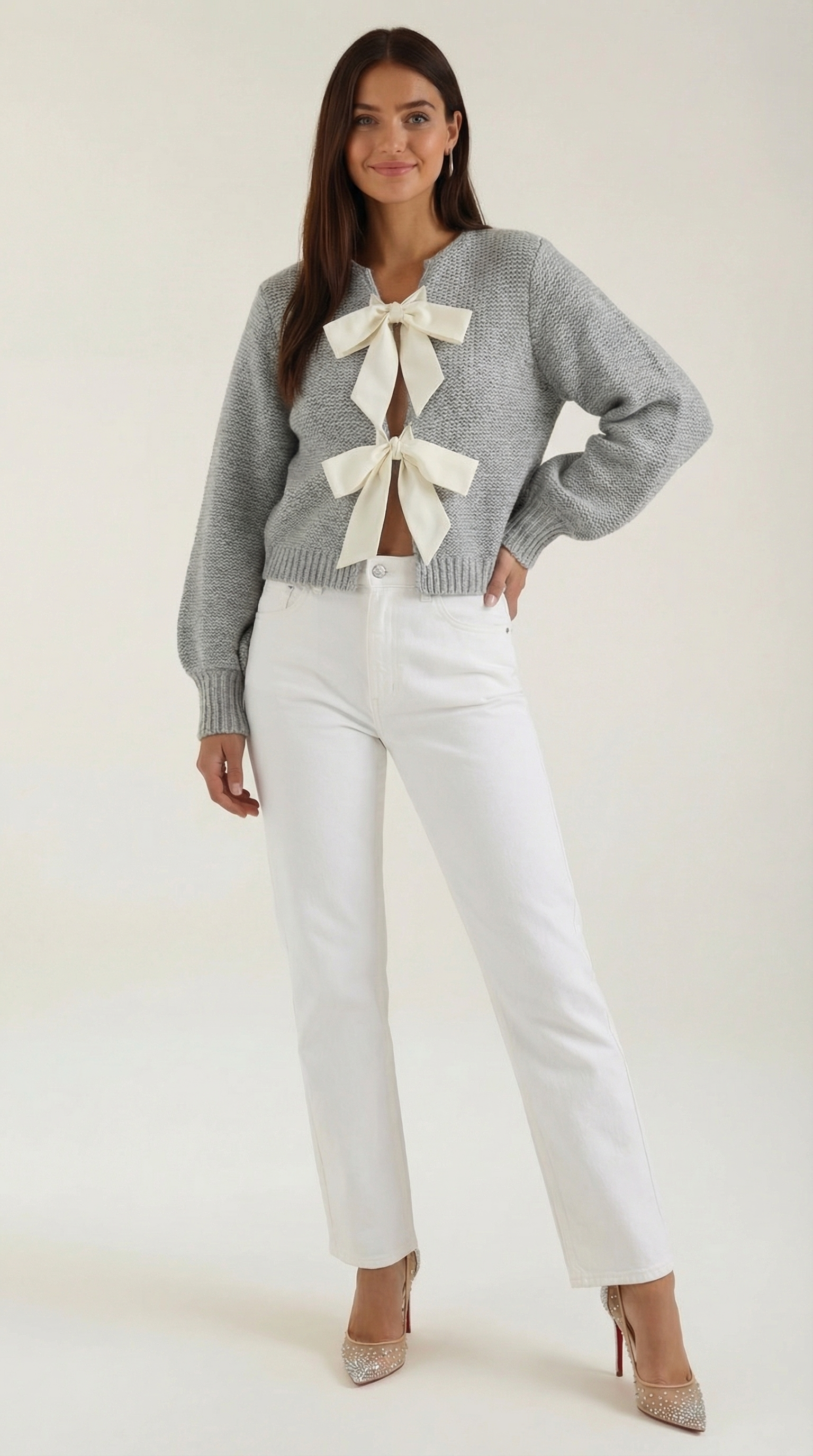 Cynthia Strickoberteil mit Schleife