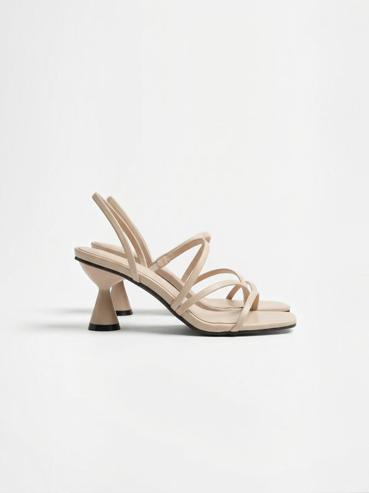 Saphira Damen Sandalen | Kunstleder, Kegelförmiger Skulpturabsatz, Bequem - 1