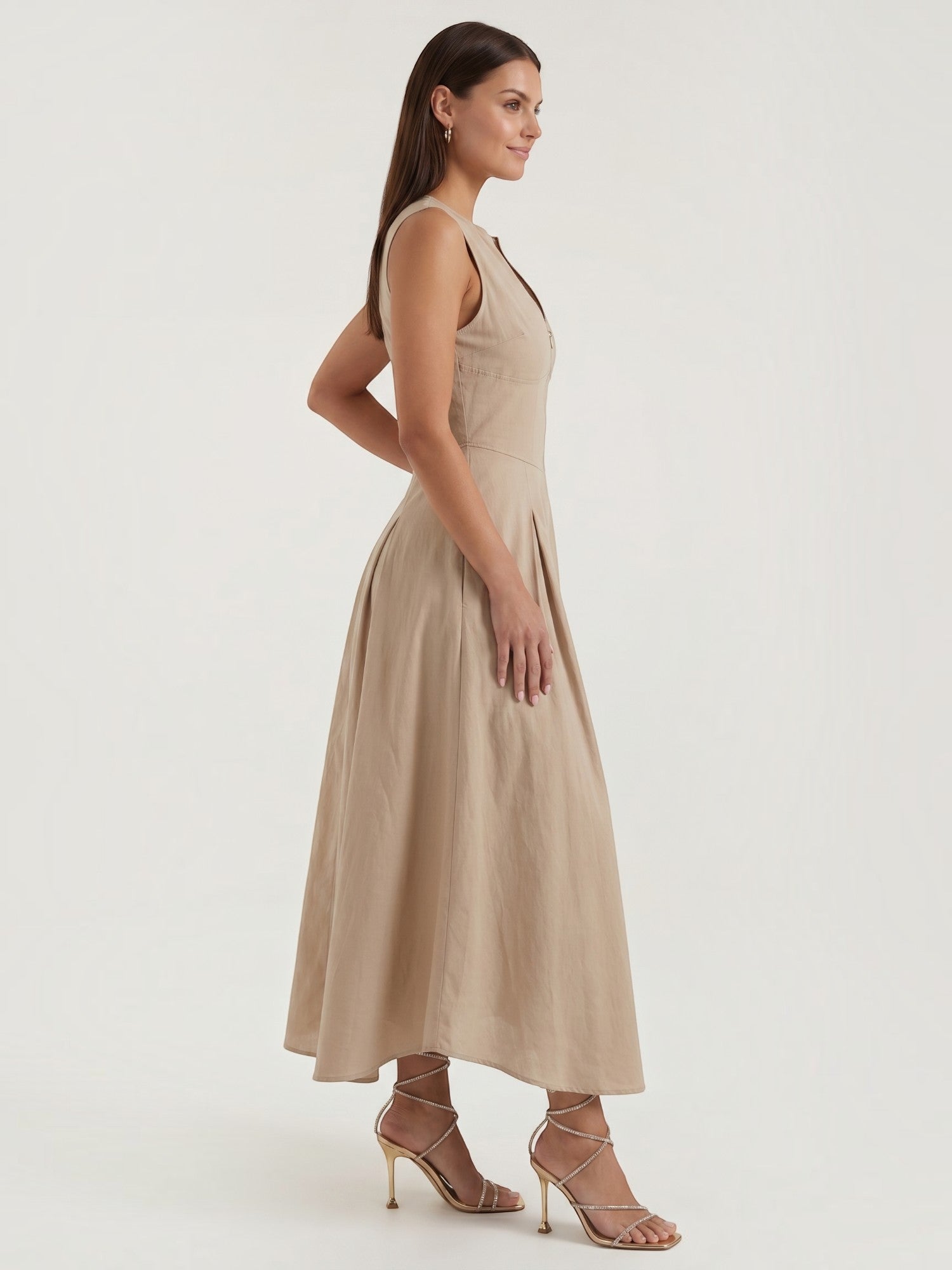 Nancy Midi-Kleid mit A-Linie Schnitt