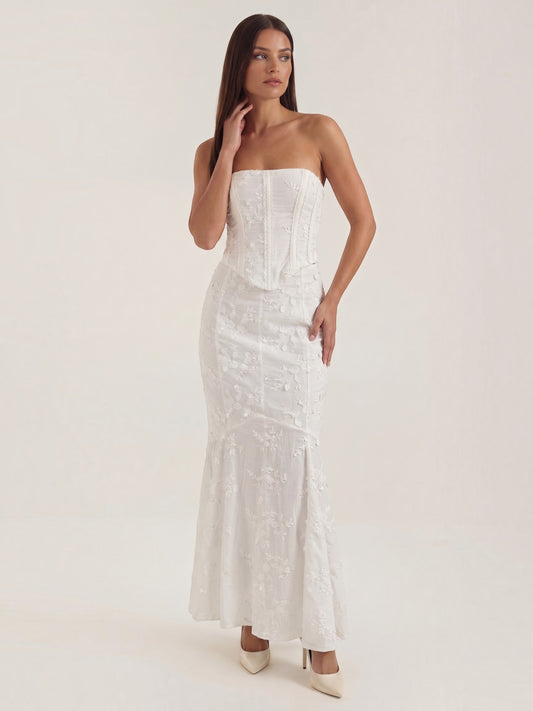 Anastasia Korsett-Spitzen-Maxikleid