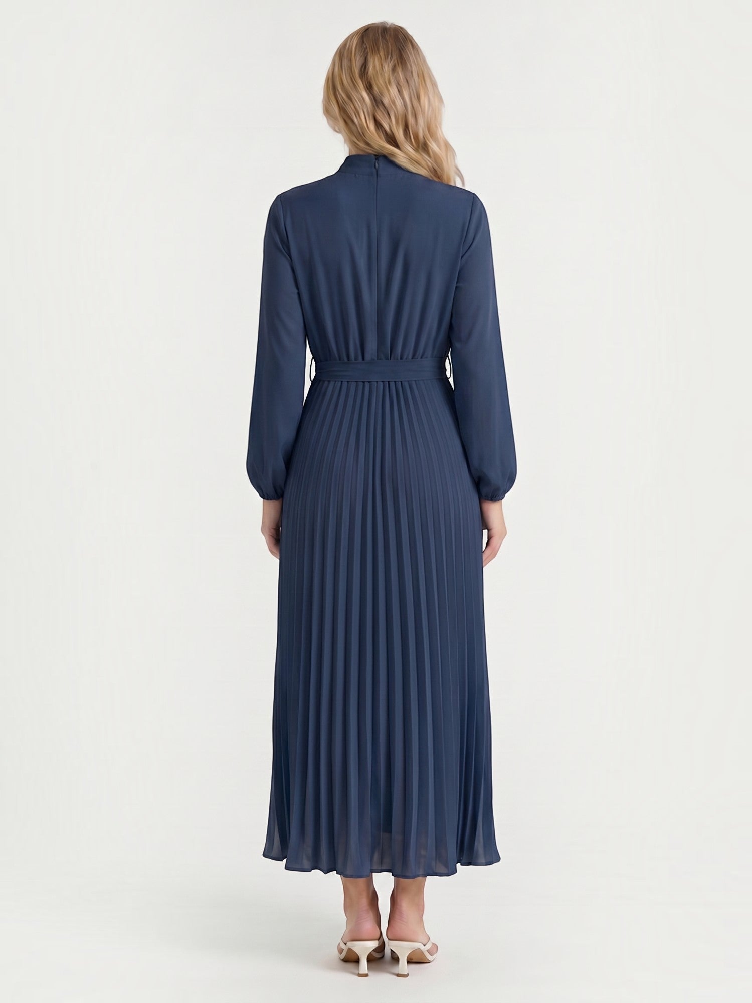 Misty Midi-Plisseekleid mit Bindegürtel