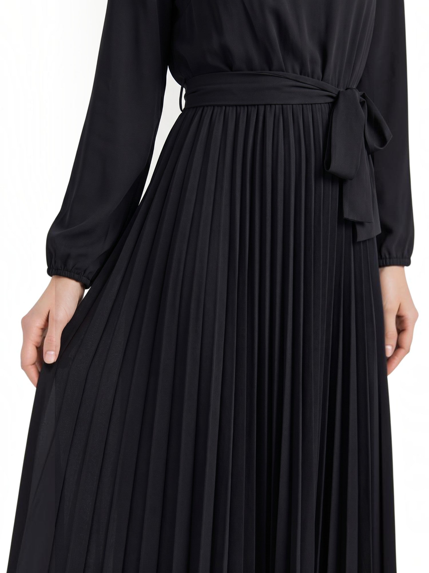 Misty Midi-Plisseekleid mit Bindegürtel