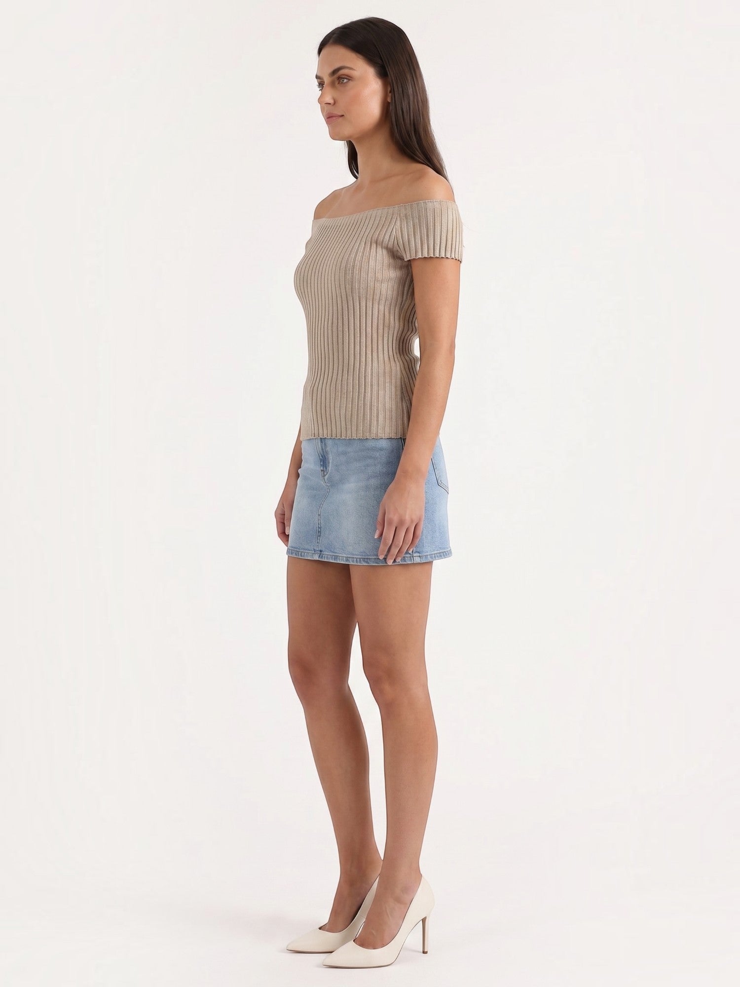 Isabel geripptes Crop Top