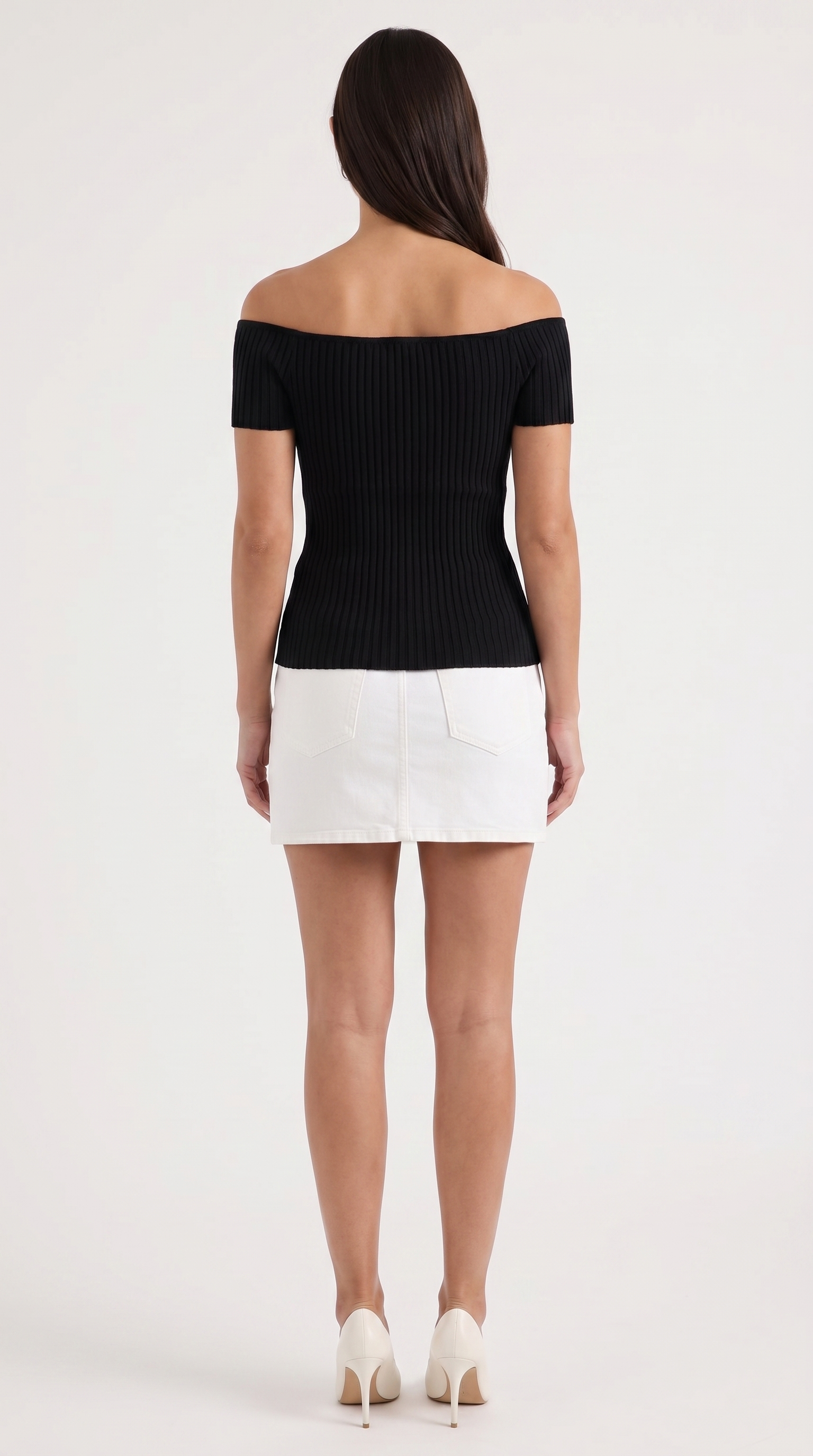 Isabel geripptes Crop Top