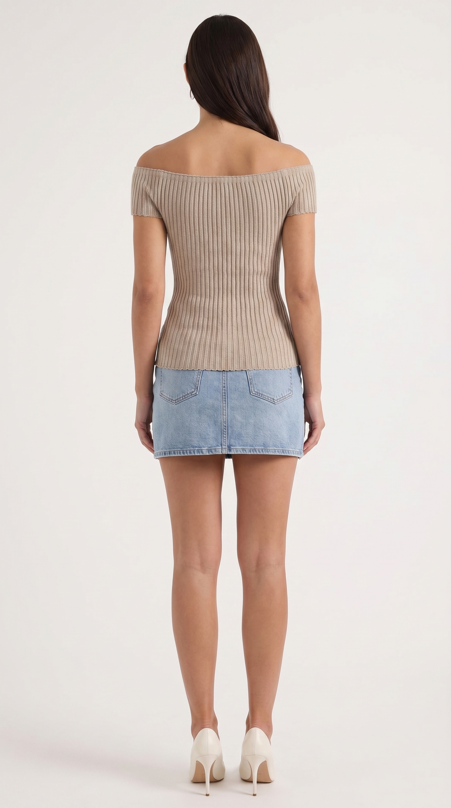 Isabel geripptes Crop Top