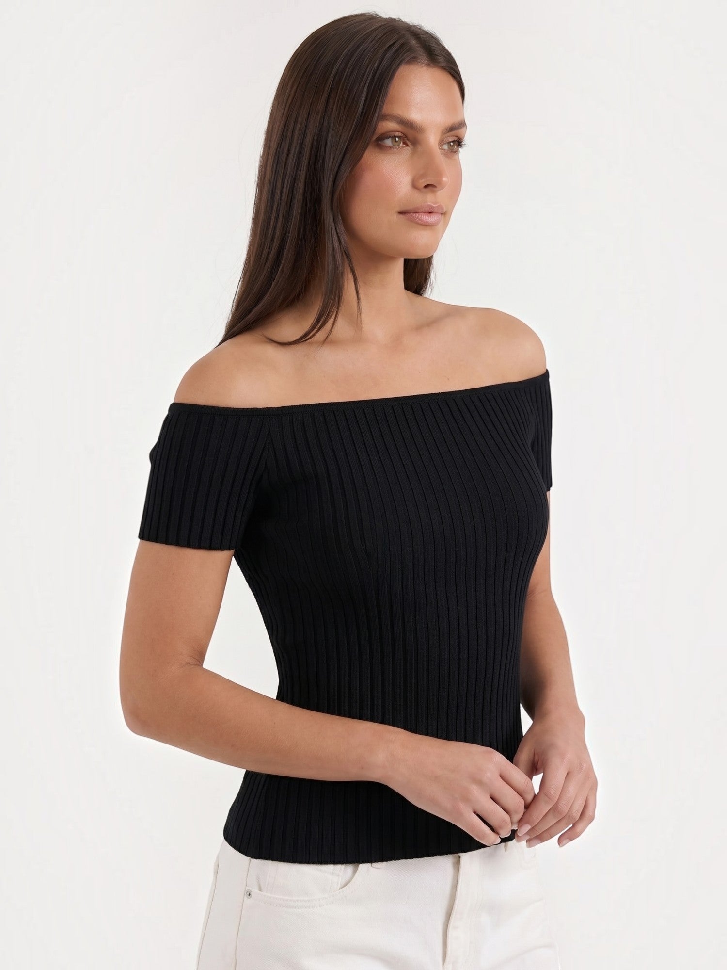 Isabel geripptes Crop Top
