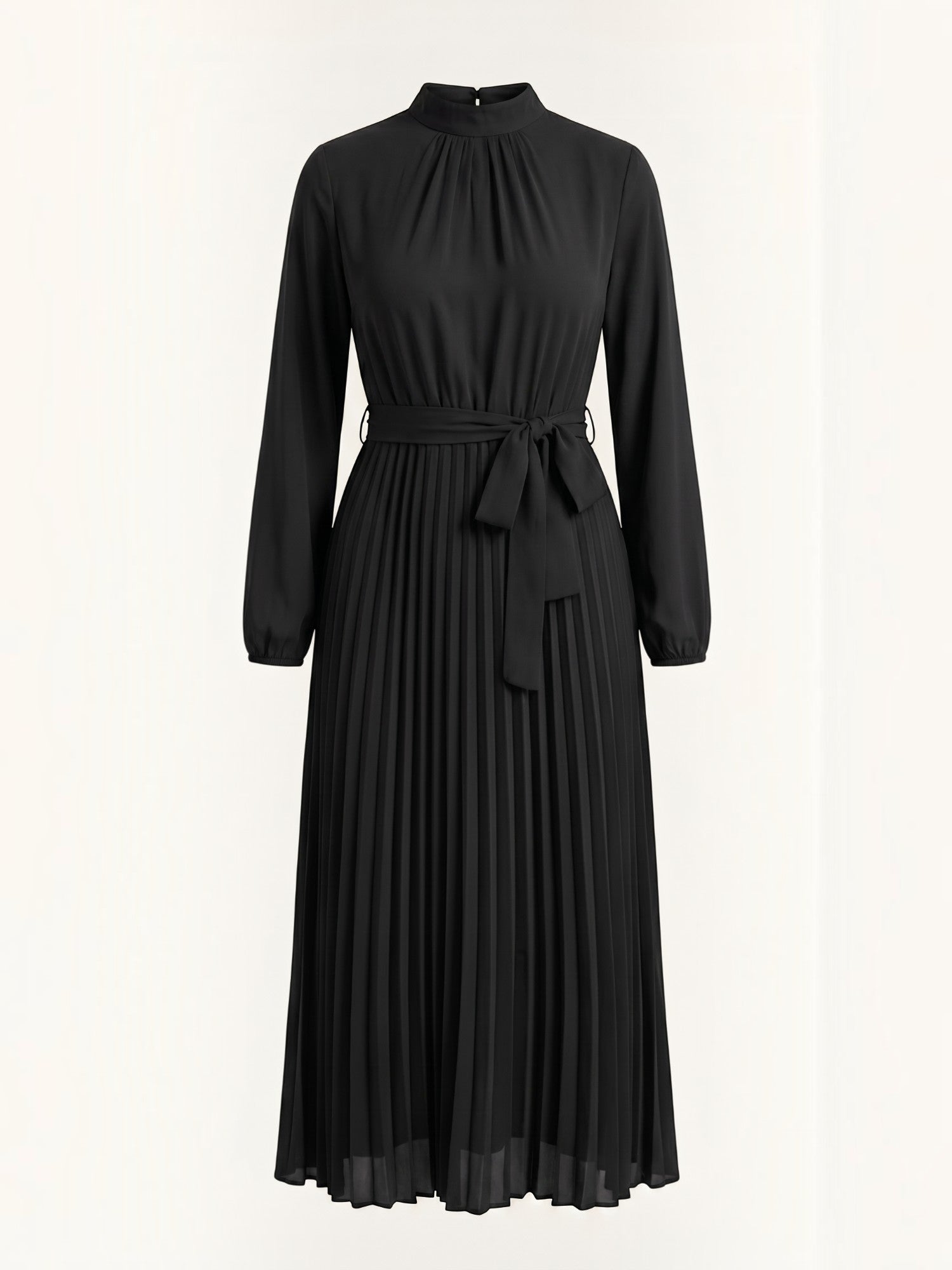 Misty Midi-Plisseekleid mit Bindegürtel