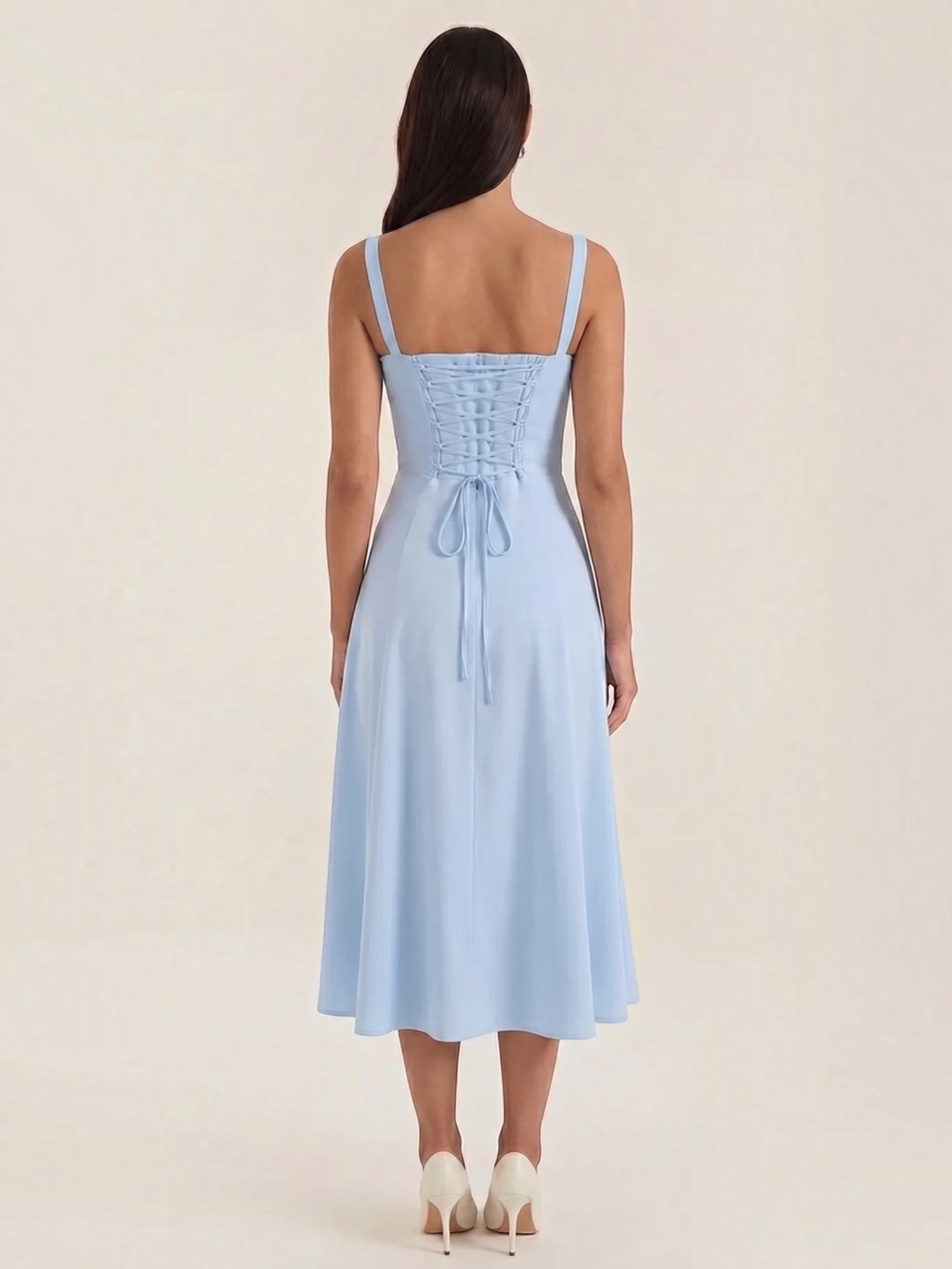 Jade Midikleid mit Schnürung