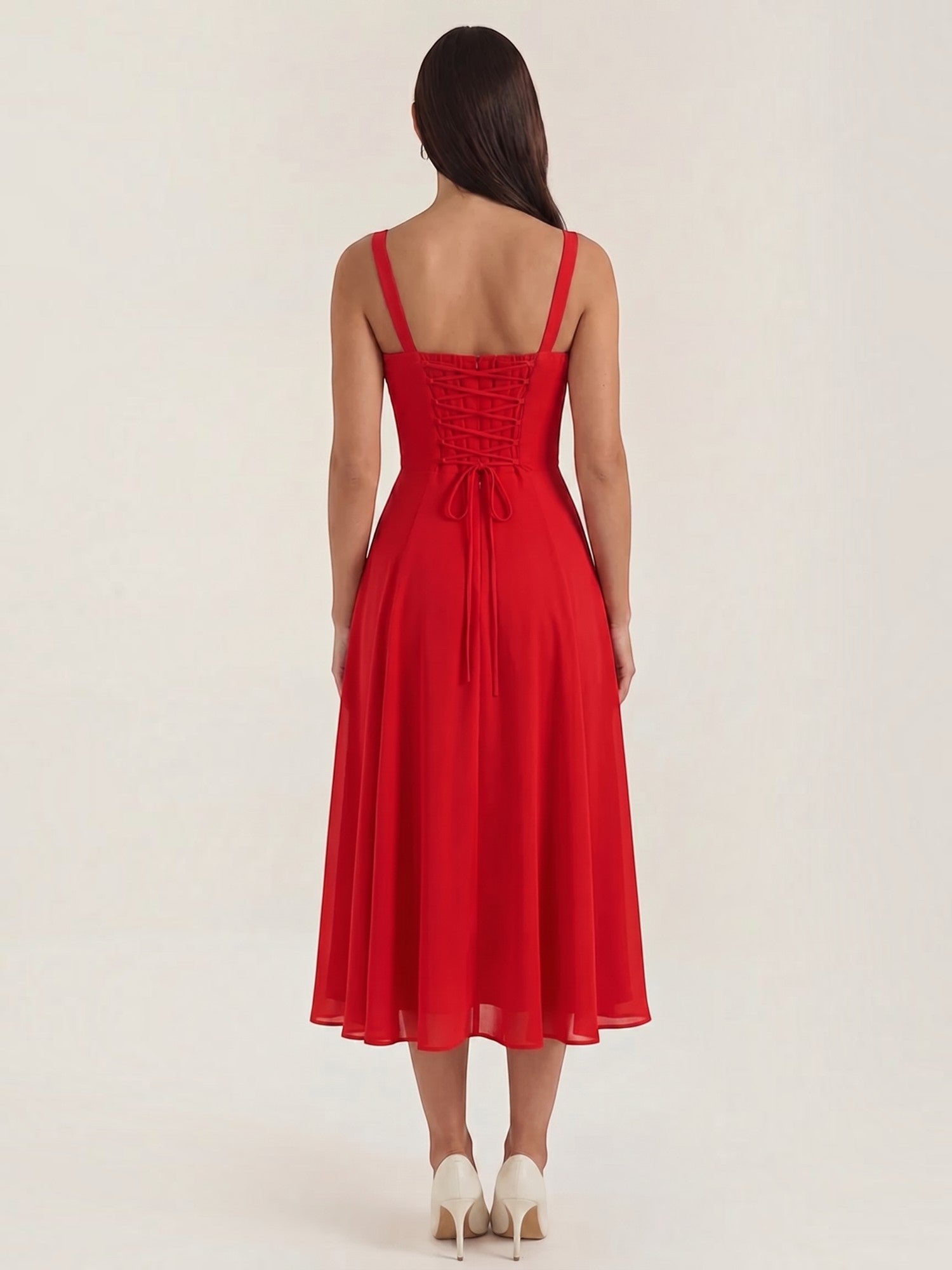 Jade Midikleid mit Schnürung