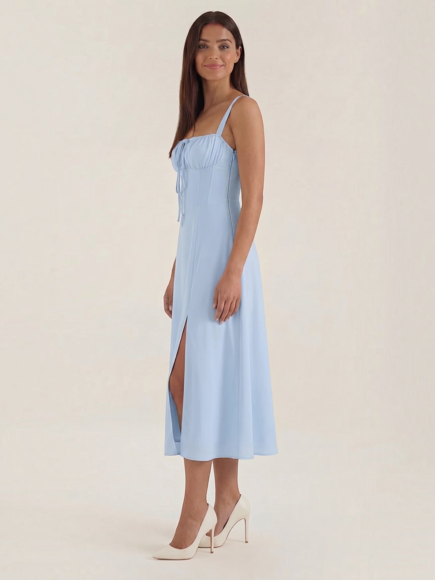 Jade Midikleid mit Schnürung