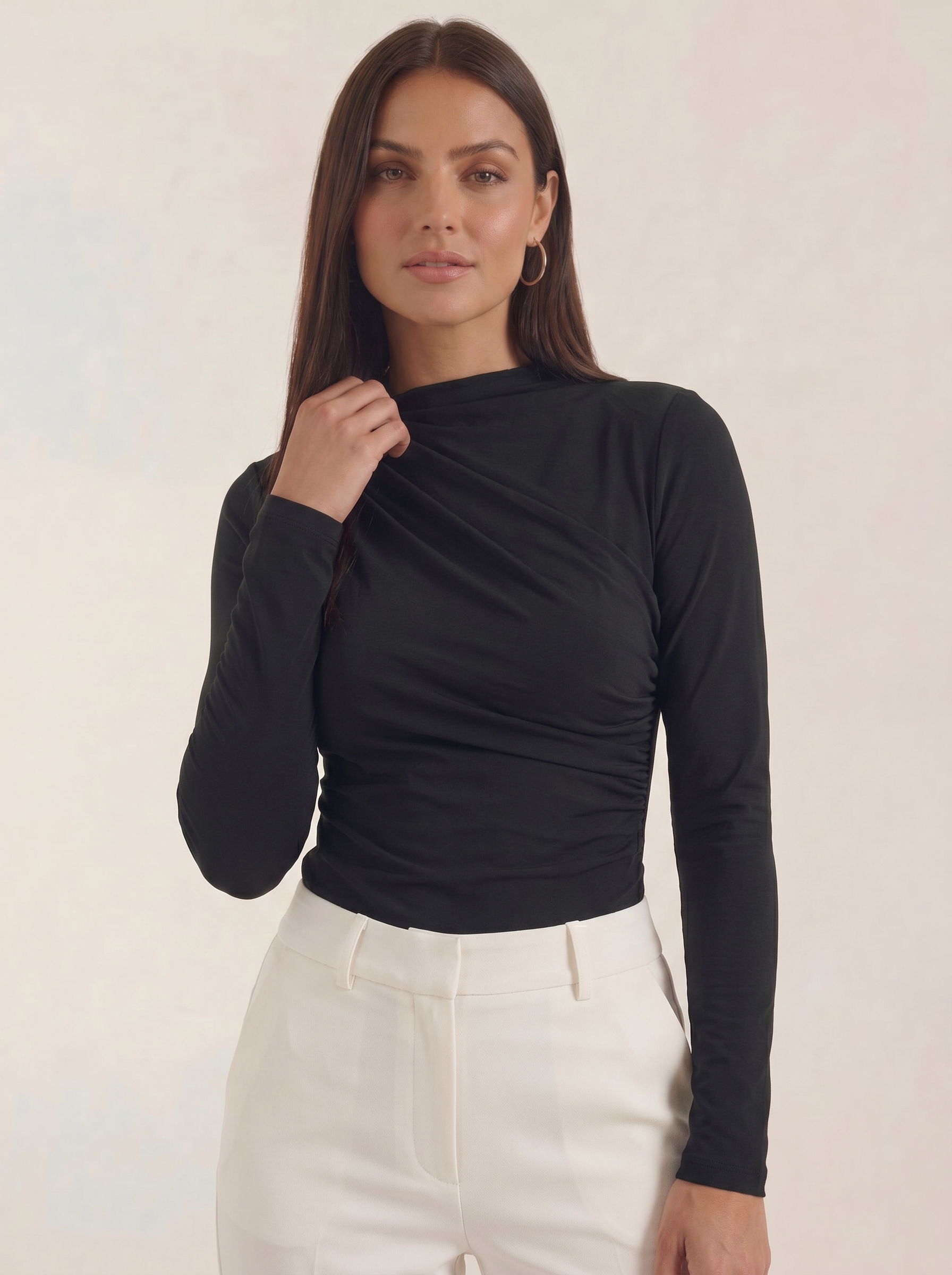 Karen Langarm-Crop-Top
