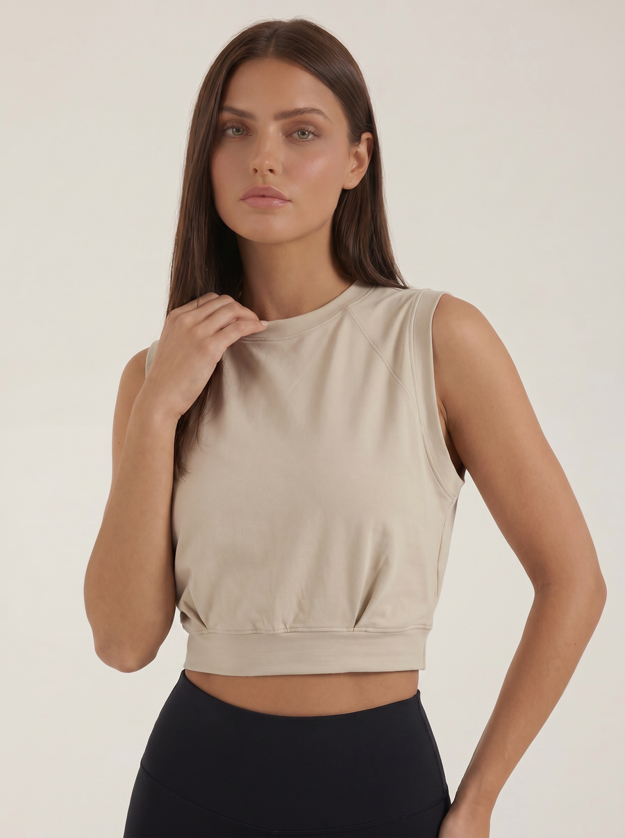 Faye Damen Crop Trägertop | Weicher Baumwollmix, Ärmellos, Sportlich - 7