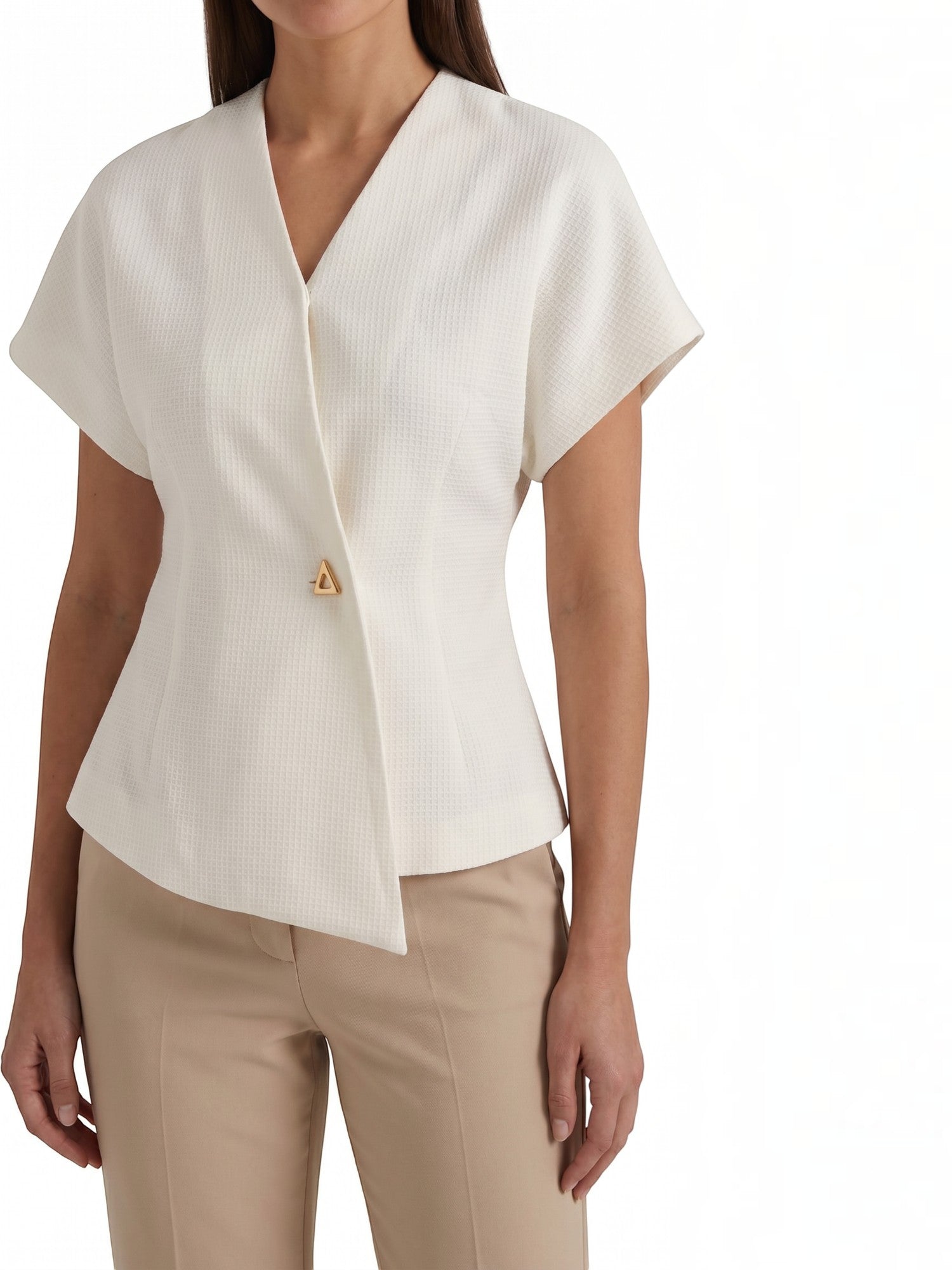 Amy Blazer Top mit asymmetrischer Wickeloptik