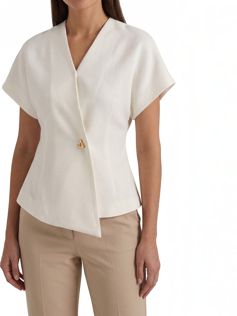 Amira Damen Blazer | Asymmetrische Wickeloptik, Tailliert, 100% Polyester - 4
