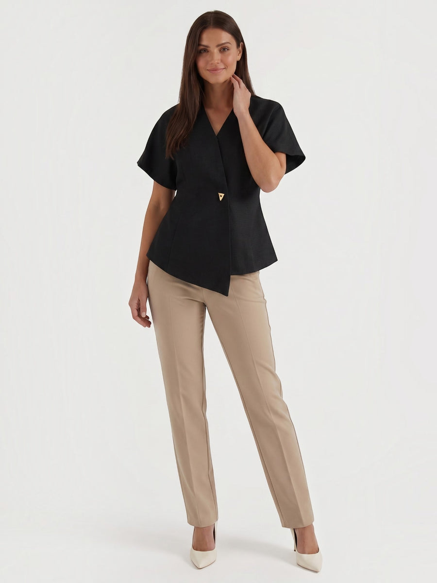 Amira Damen Blazer | Asymmetrische Wickeloptik, Tailliert, 100% Polyester - 8