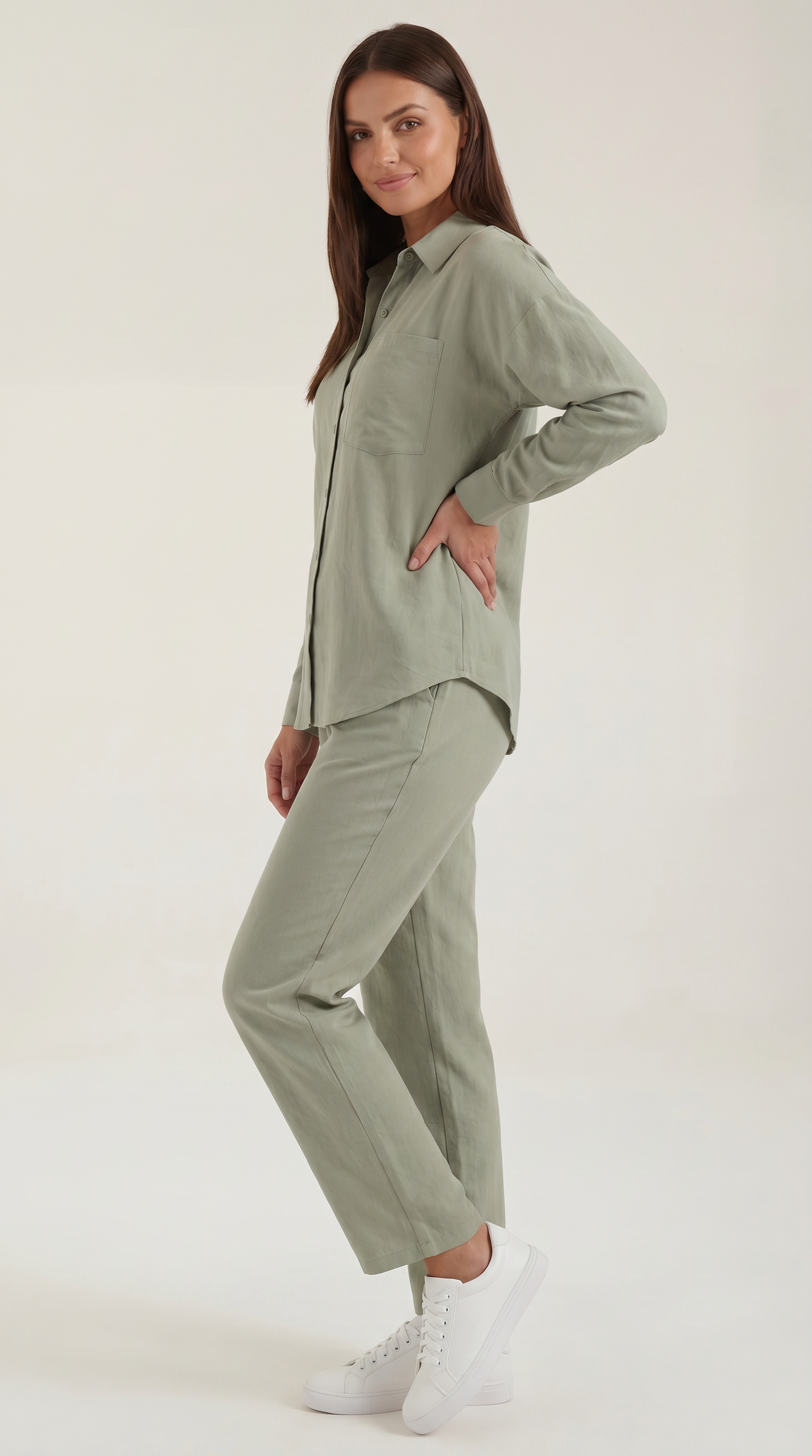 Amber Baumwoll Hosenanzug mit Overshirt
