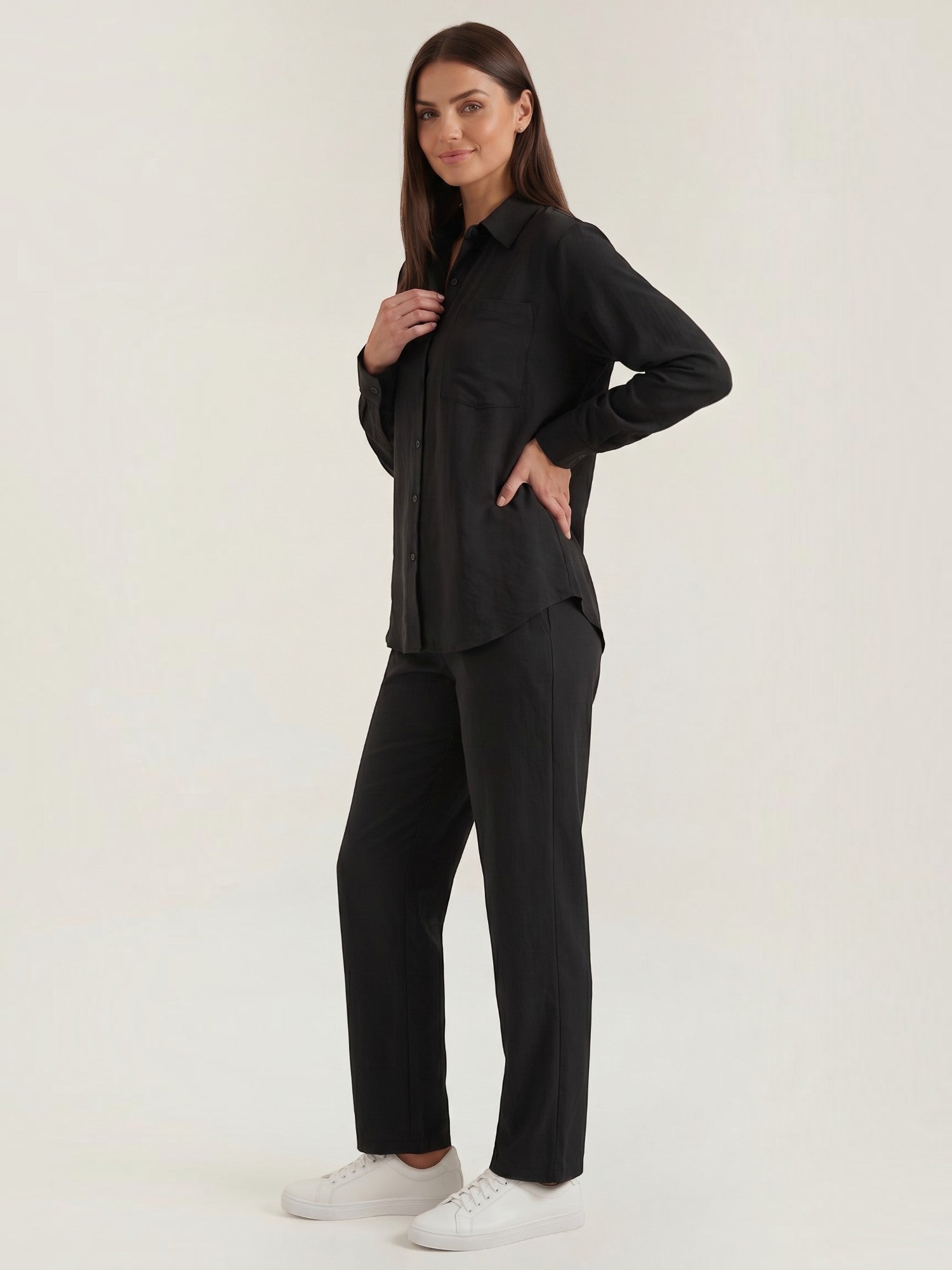 Amber Baumwoll Hosenanzug mit Overshirt