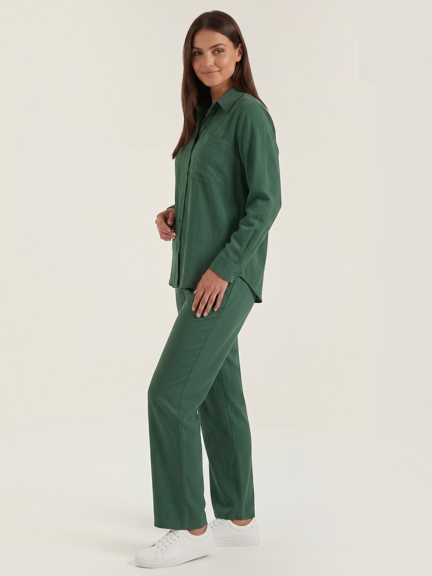Amber Baumwoll Hosenanzug mit Overshirt