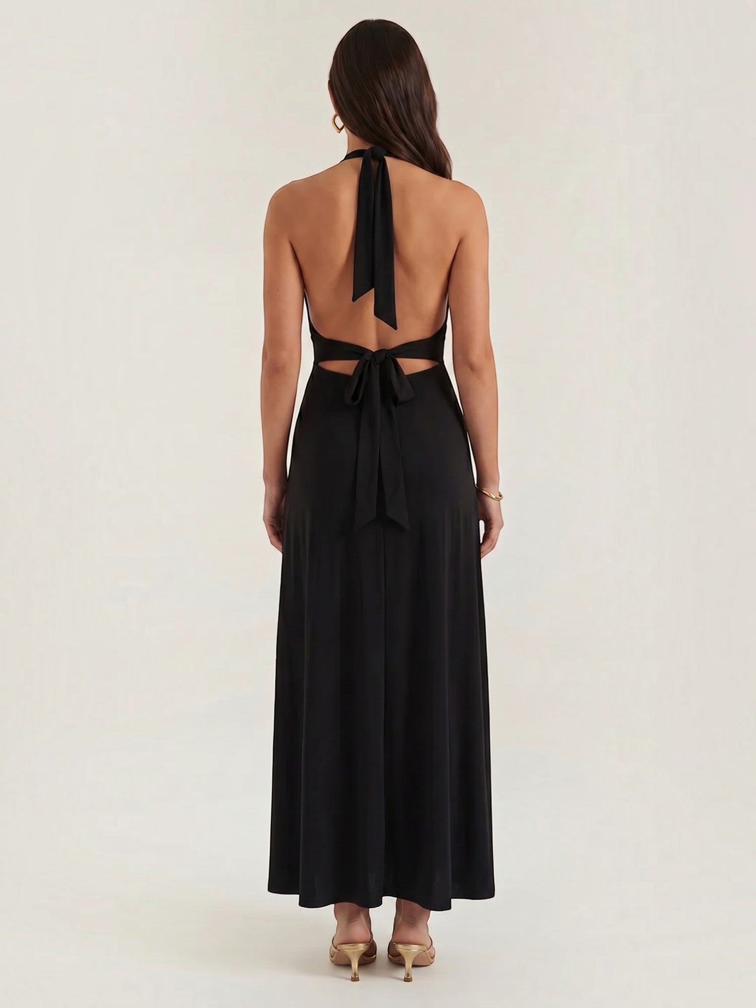 Anya Maxi Abendkleid Neckholder mit Beinschlitz