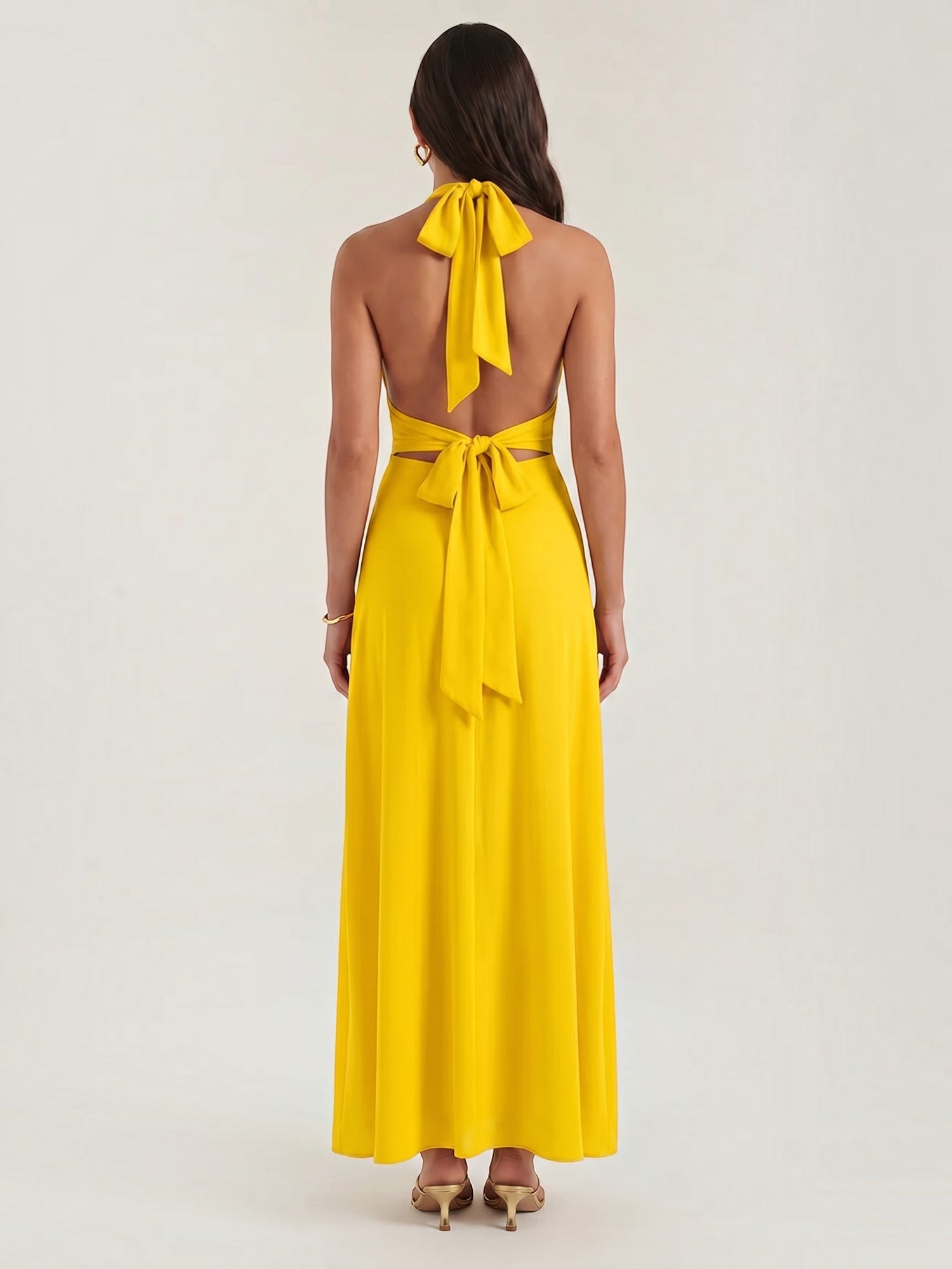 Anya Maxi Abendkleid Neckholder mit Beinschlitz