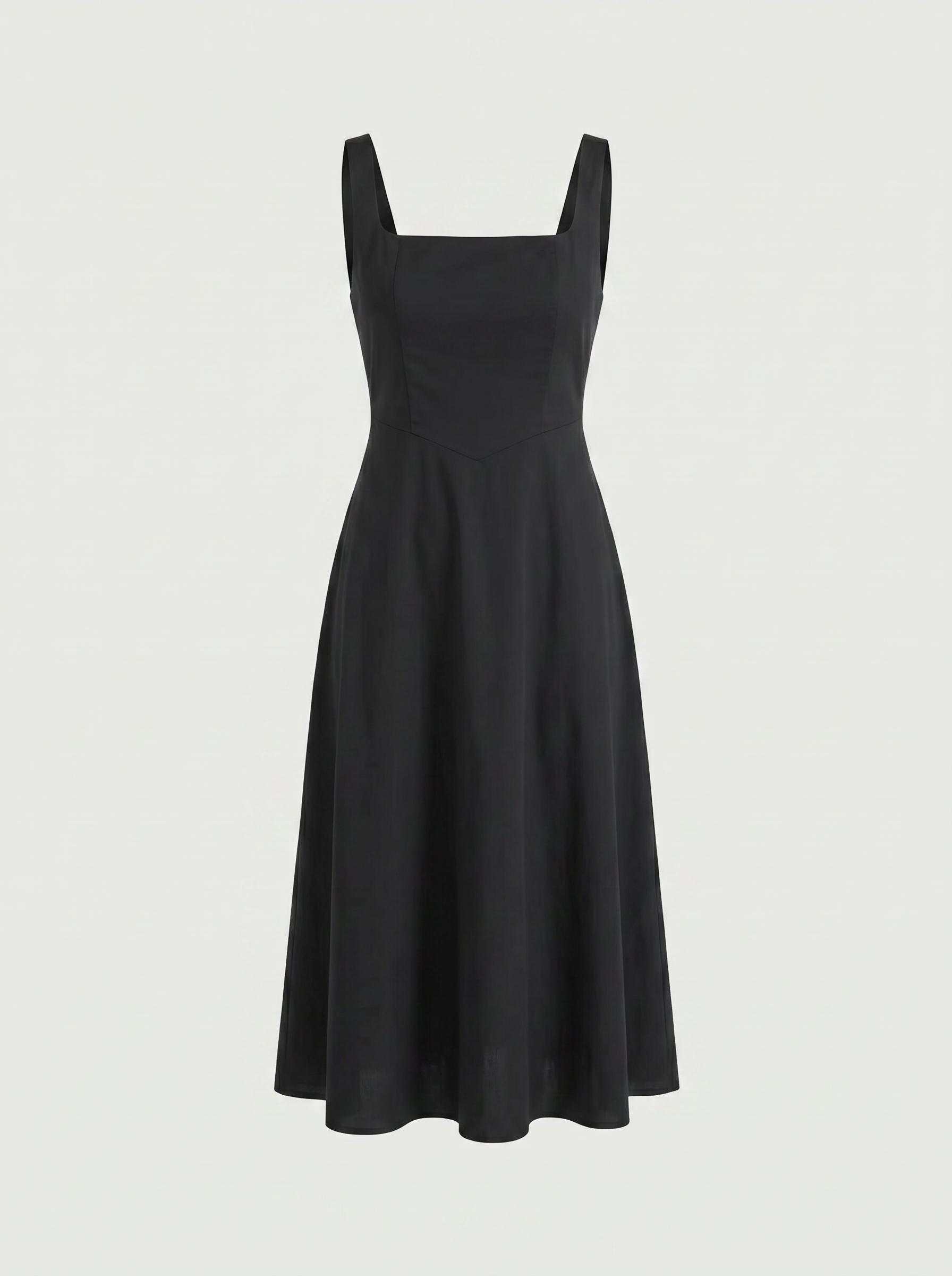 Amelina Midikleid mit eckigem Ausschnitt