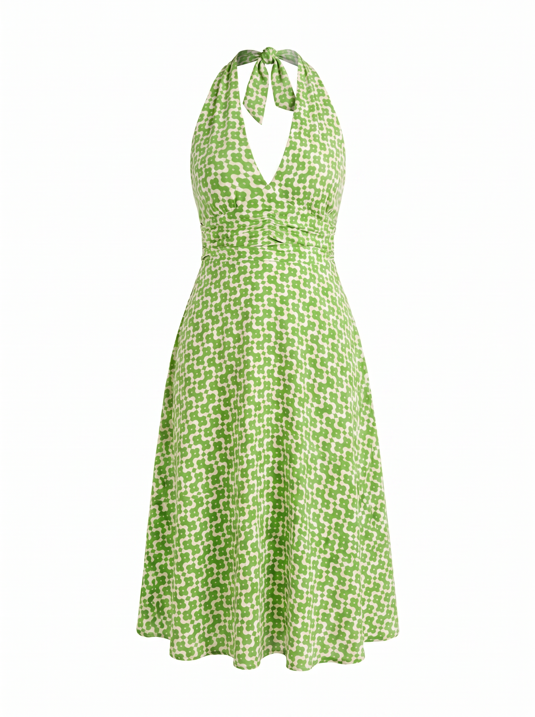 Astrid Midikleid mit Neckholder und Wickeloptik