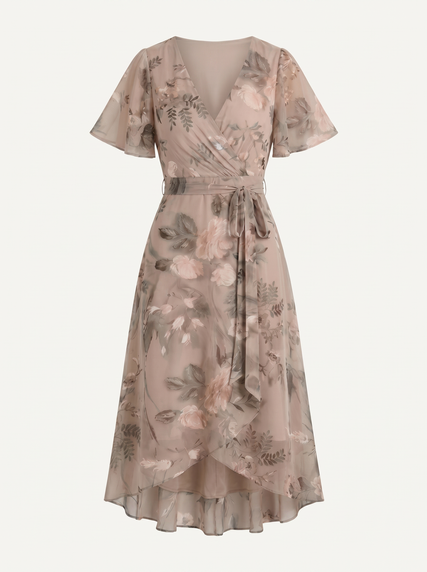 Sharnie Midikleid mit Blumenprint und Wickeloptik