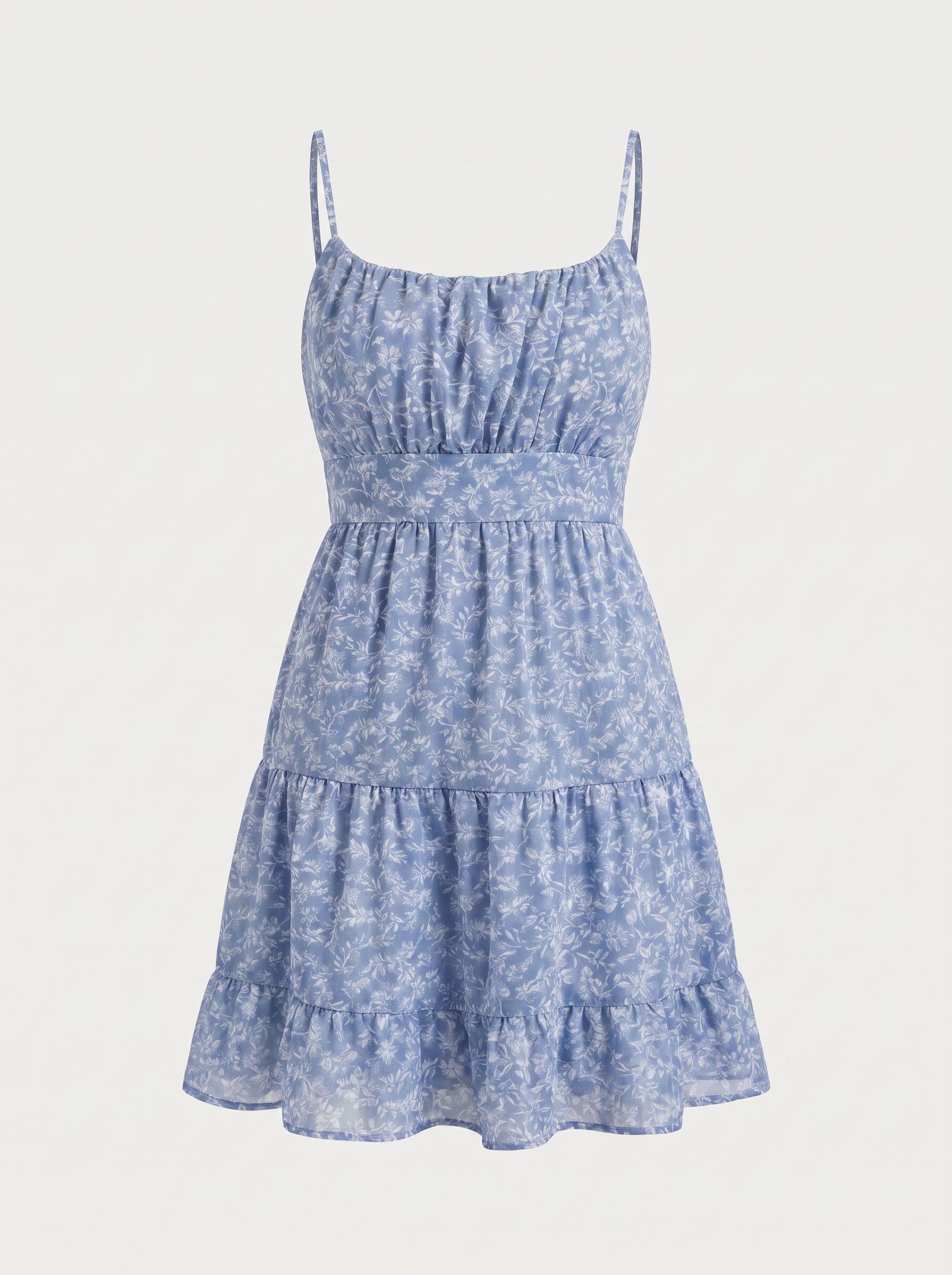 Kiana Minikleid mit Spaghettiträgern und Stufenrock