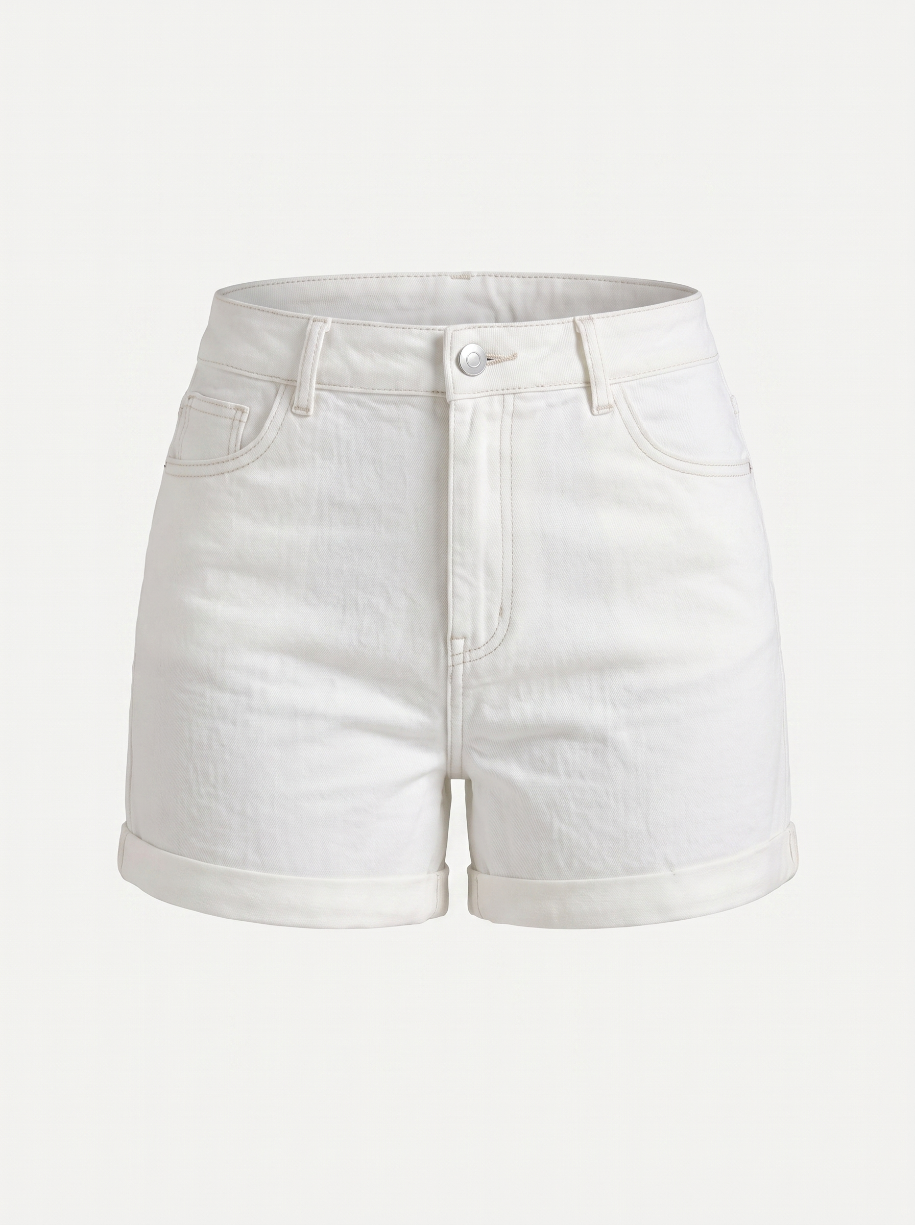 Giselle High-Waist-Jeansshorts mit Umschlagsaum