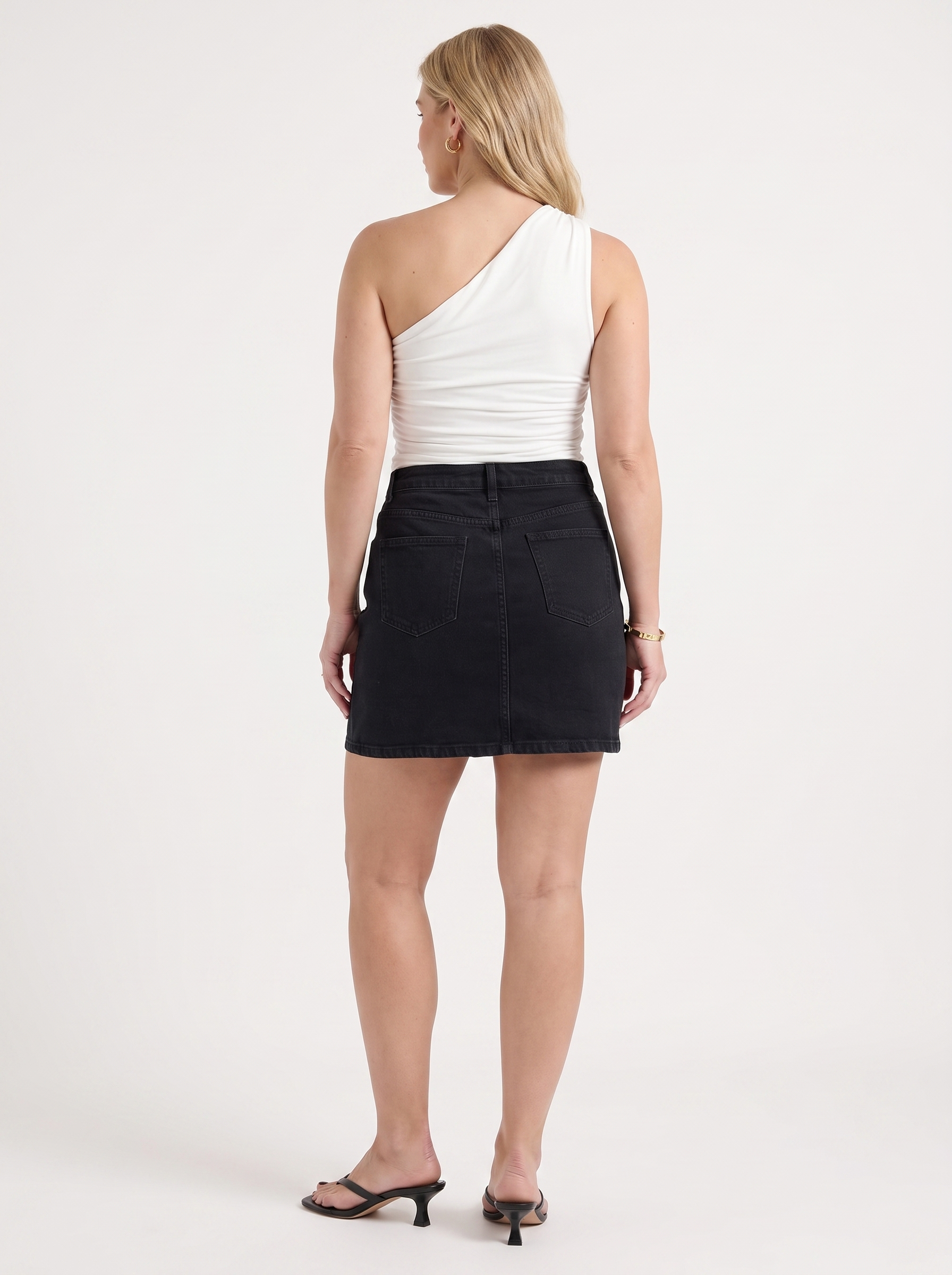 Billie Jeans-Minirock mit Schlitz