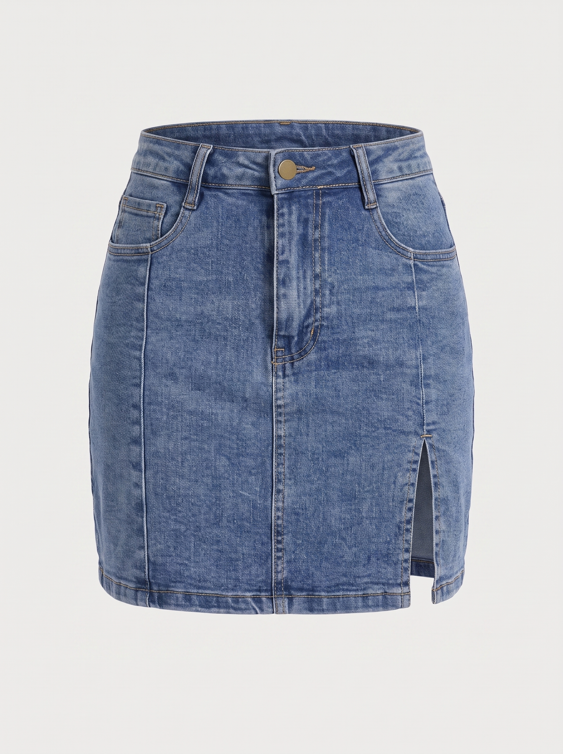 Billie Jeans-Minirock mit Schlitz