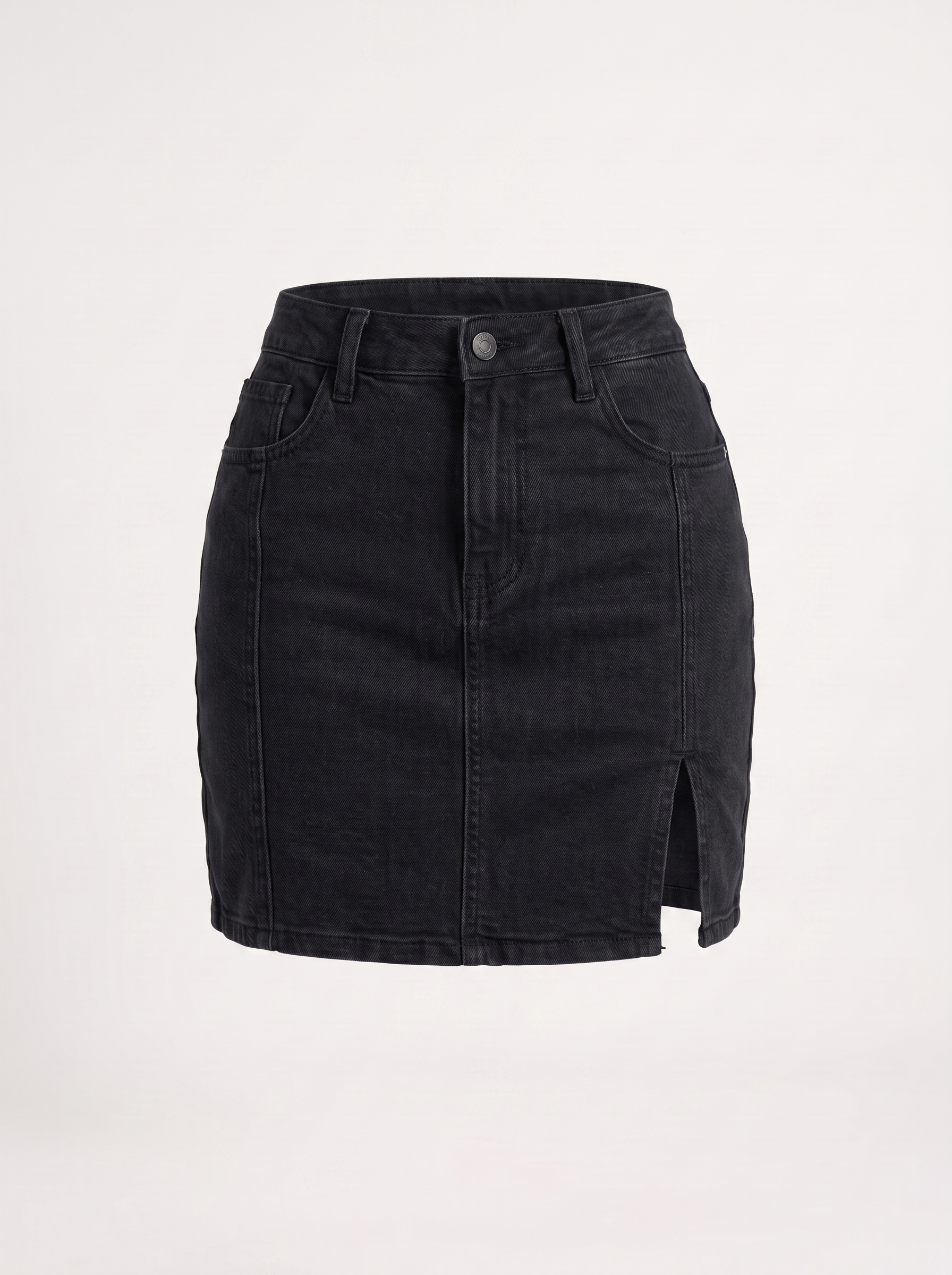 Billie Jeans-Minirock mit Schlitz