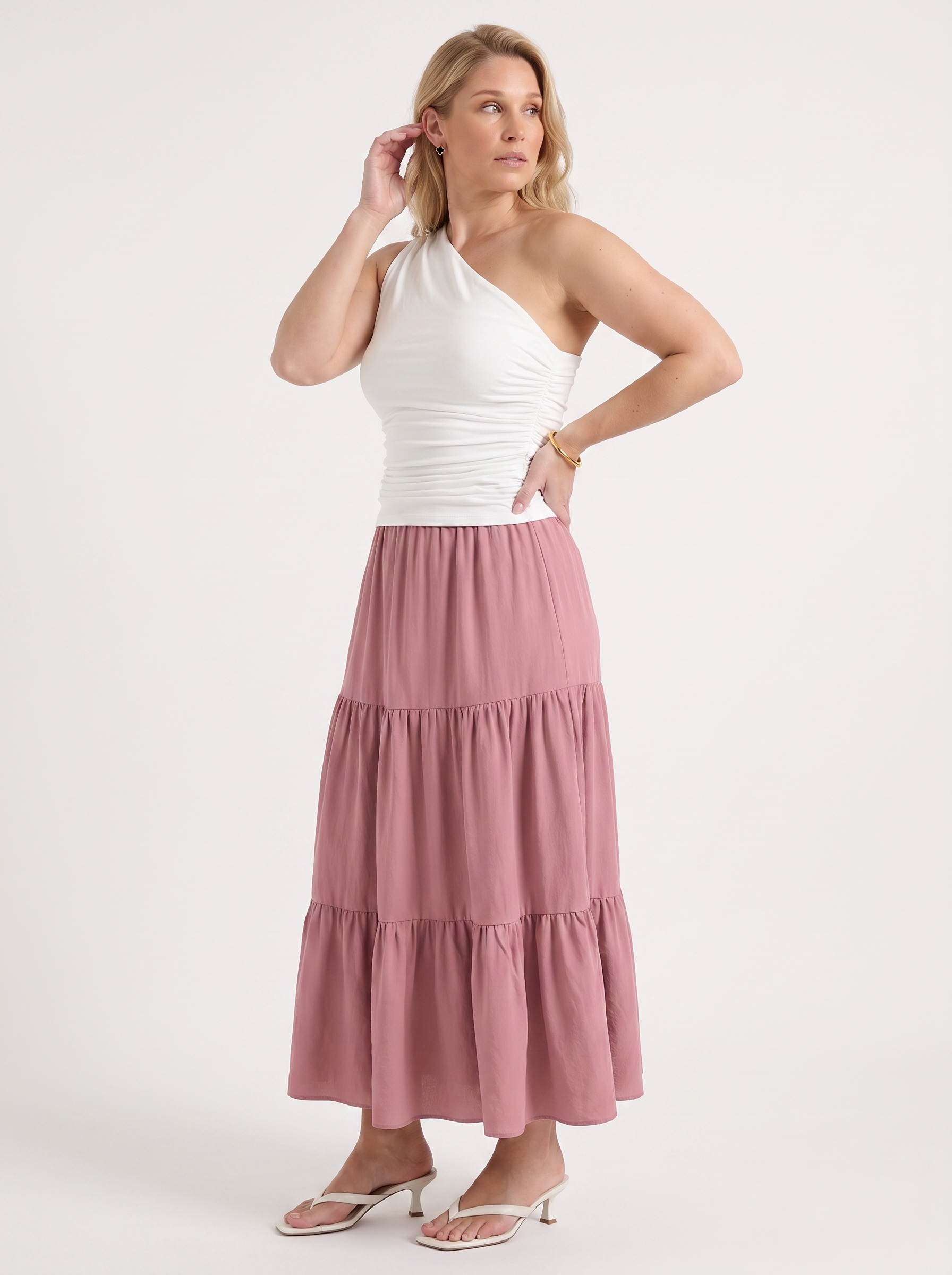 Agnes Maxirock im Stufen-Look