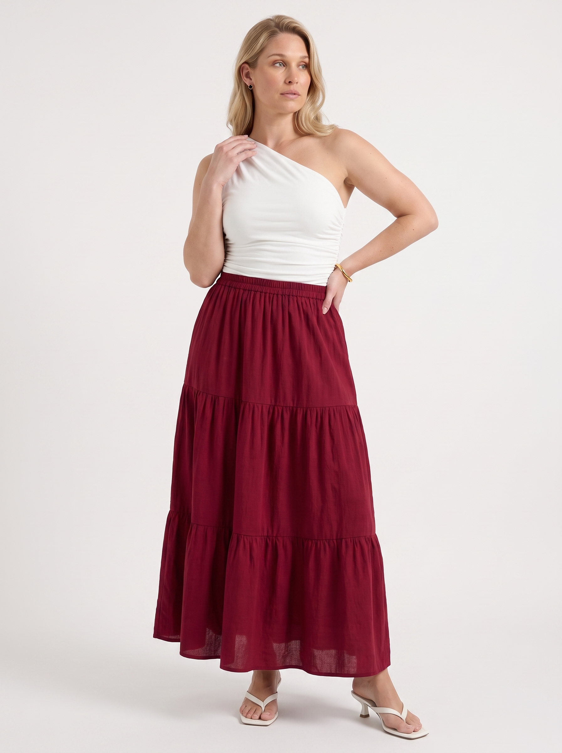 Agnes Maxirock im Stufen-Look