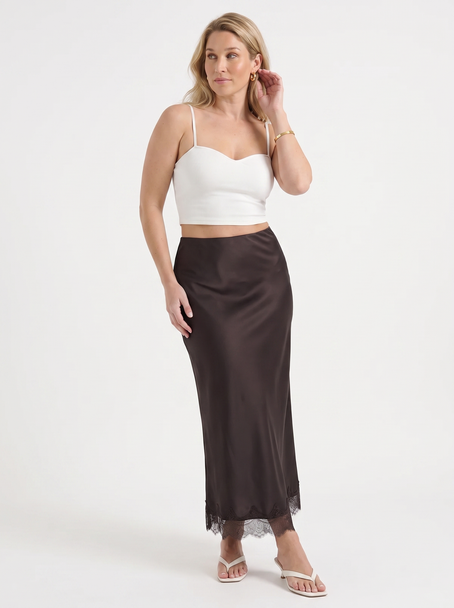 Kelly Maxirock mit Spitzensaum
