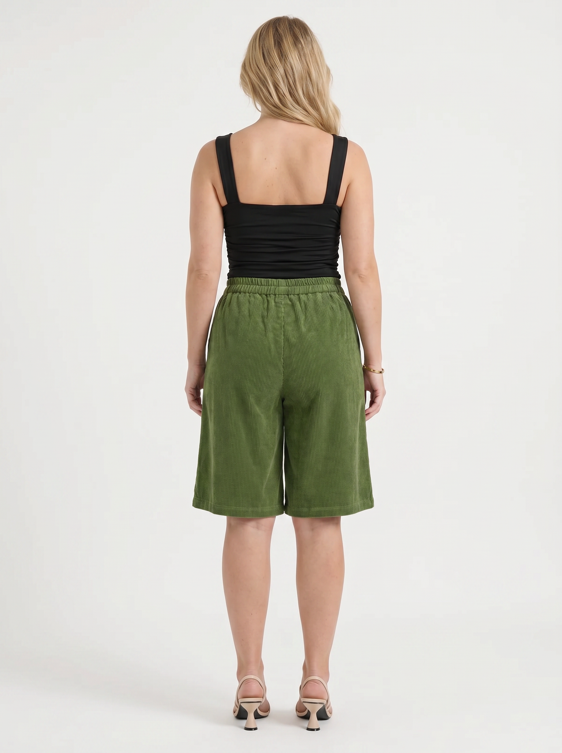 Lauren Cord-Shorts mit weitem Bein
