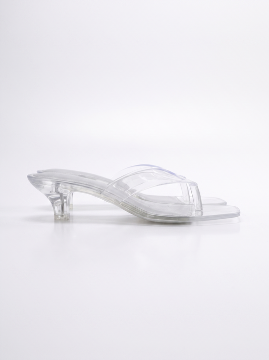 Mikayla Zehensteg-Sandaletten in Transparent-Optik