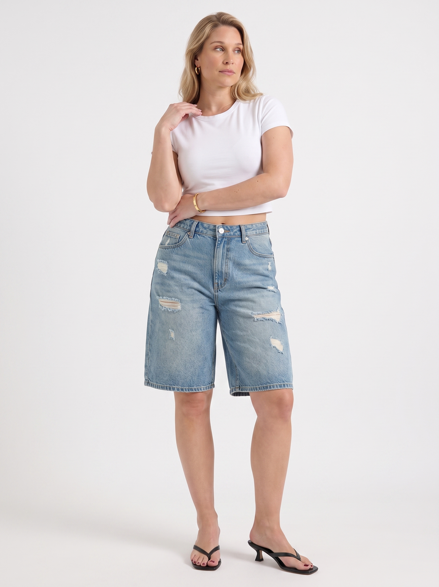 Fergie High-Waist-Bermudashorts