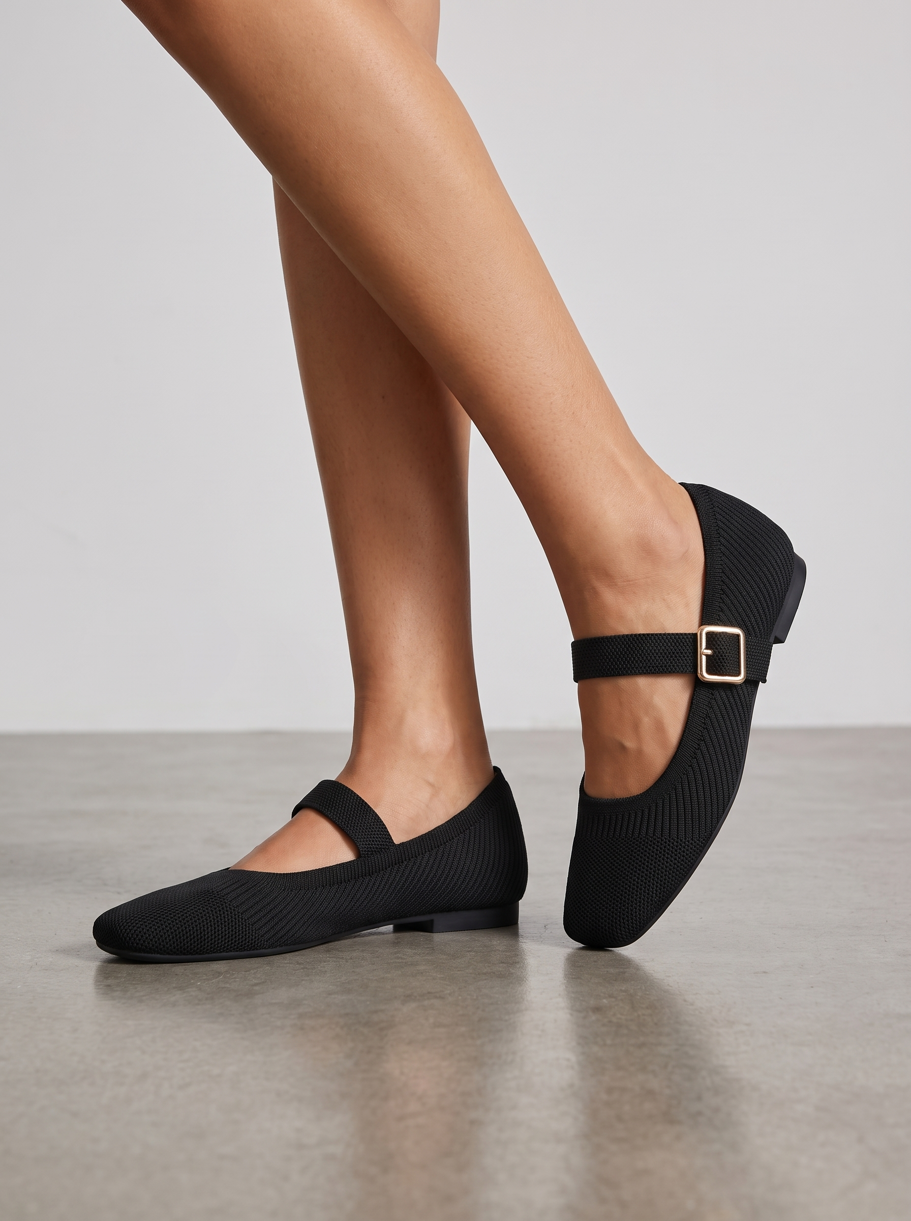 Mila Riemchenballerinas Strickoptik