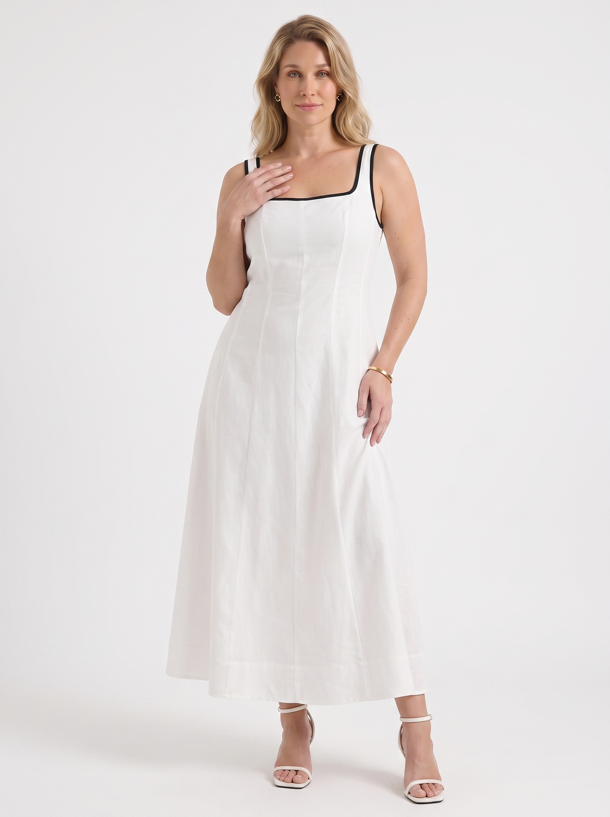 Gella Maxikleid mit Kontrastpaspel