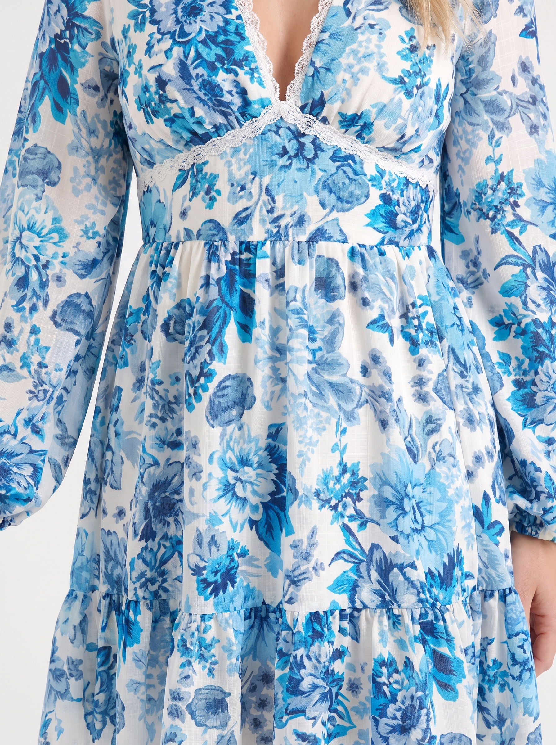 Kai Mini-Blumenkleid mit Ballonärmeln