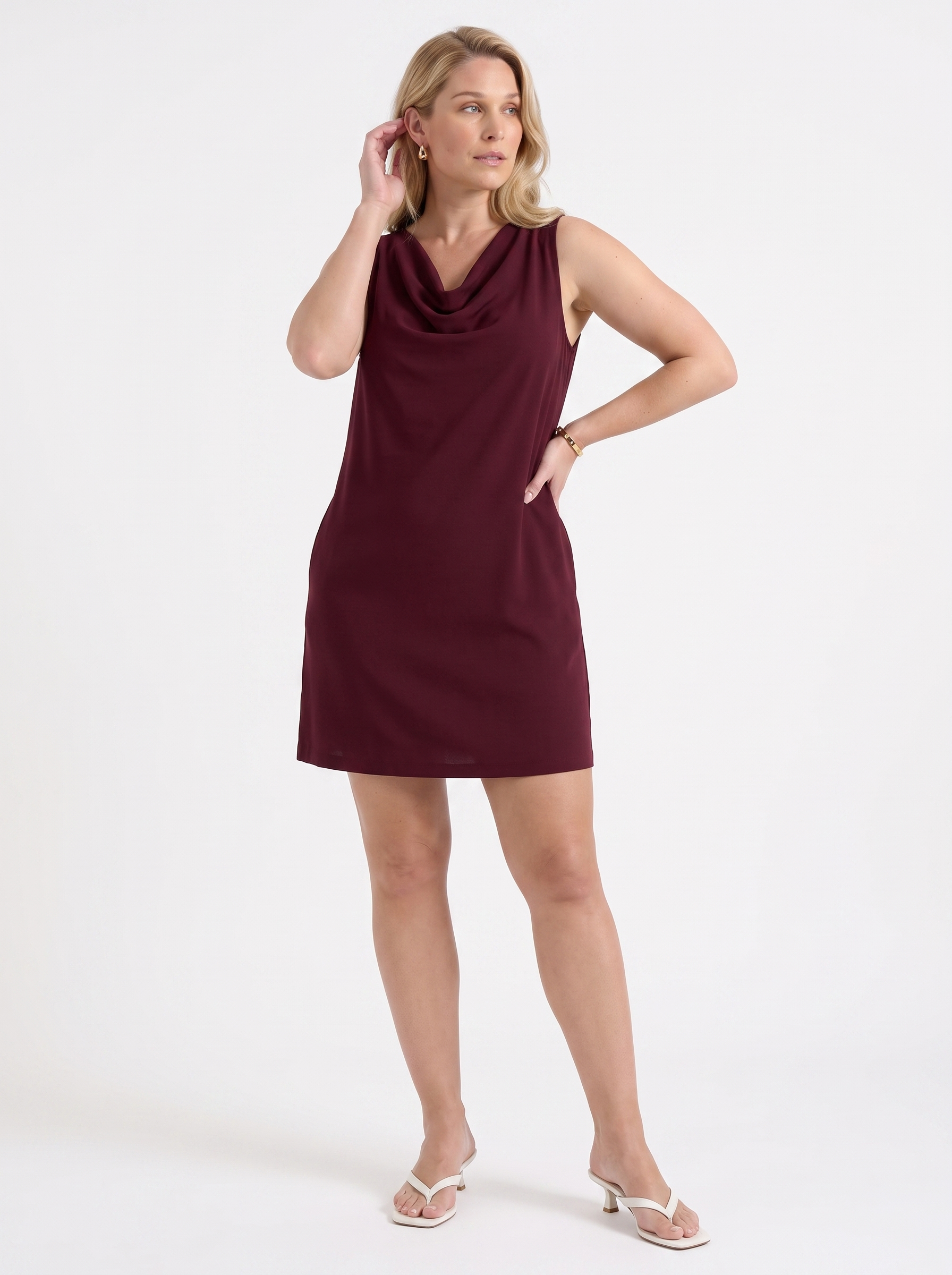 Leela Minikleid mit Wasserfallausschnitt