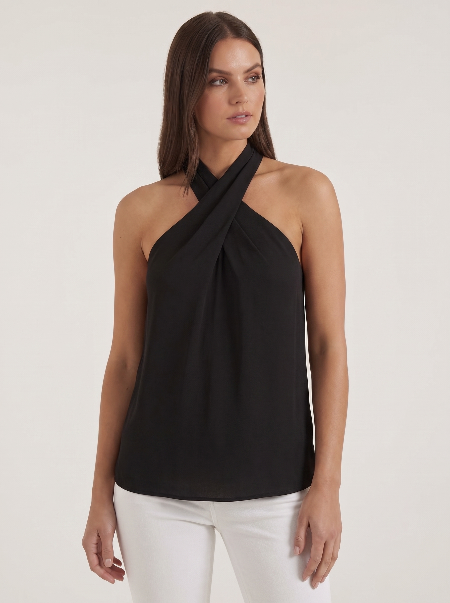 Gina Halter-Top mit Cross-Ausschnitt